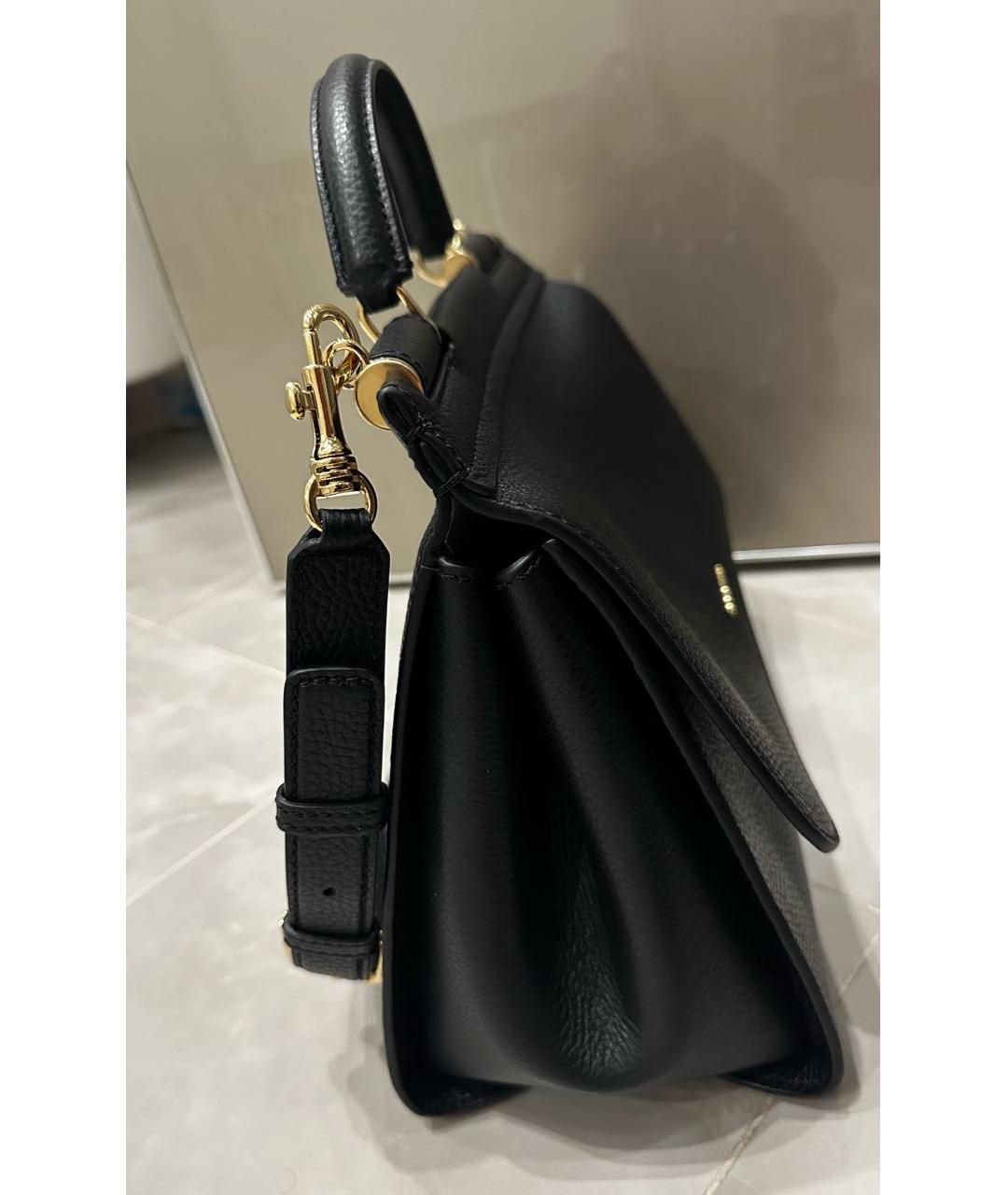 DOLCE&GABBANA Черная кожаная сумка с короткими ручками, фото 2
