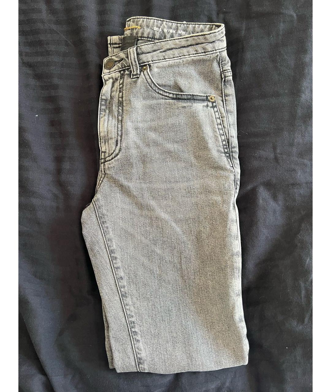 SAINT LAURENT Серые хлопковые джинсы слим, фото 5