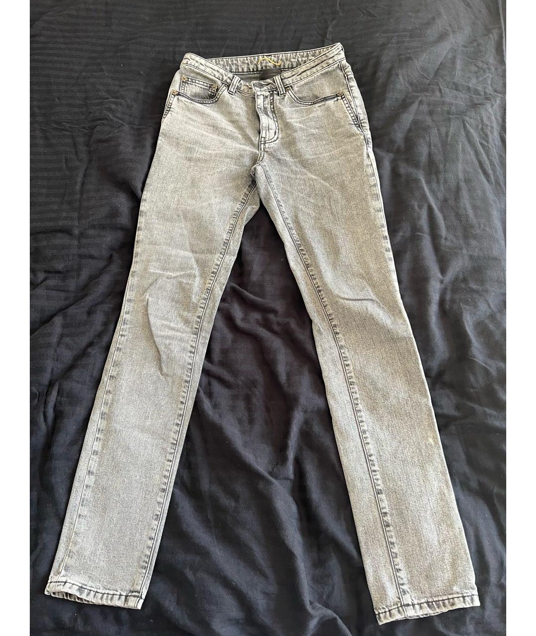 SAINT LAURENT Серые хлопковые джинсы слим, фото 7