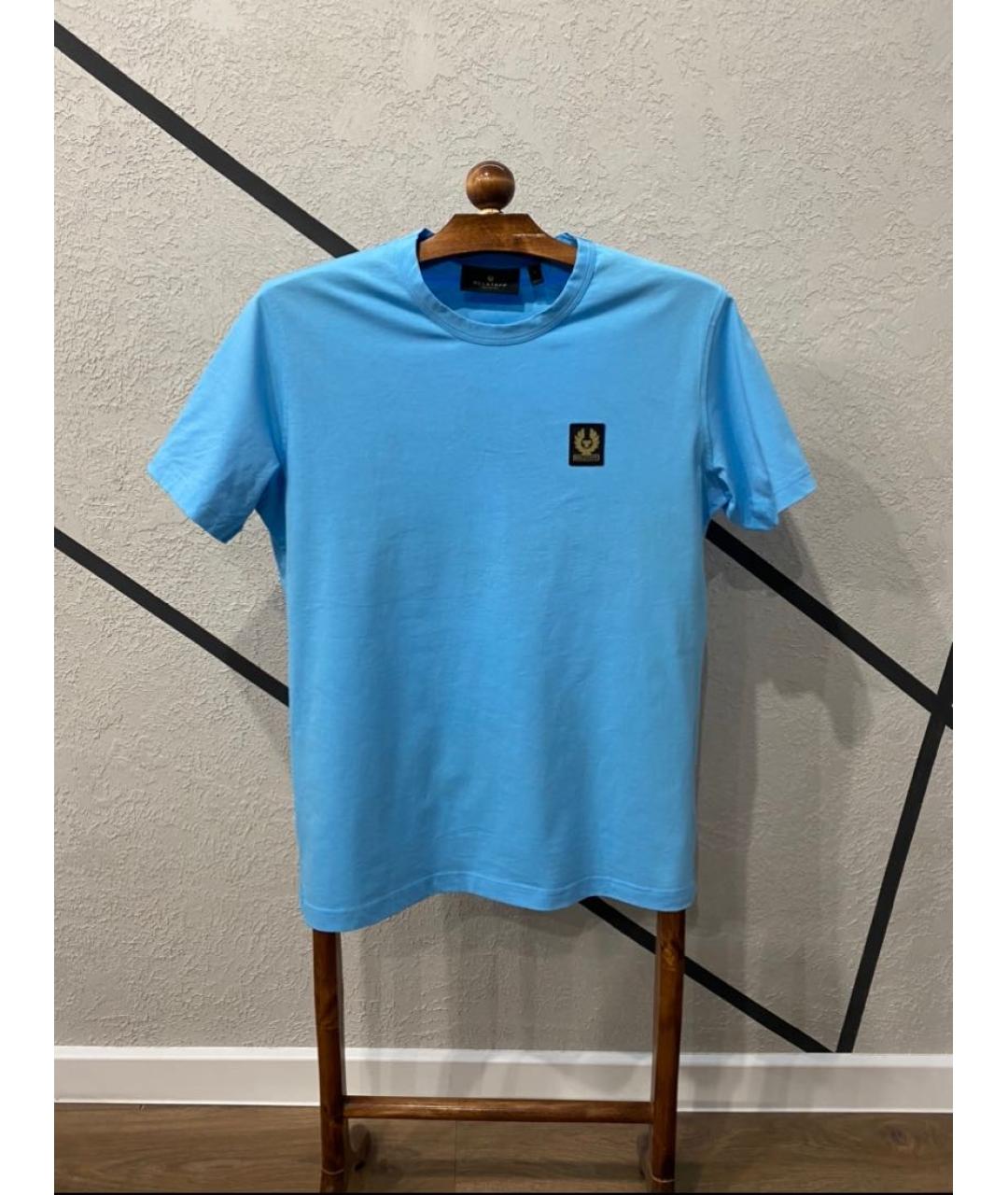BELSTAFF Голубая хлопковая футболка, фото 5