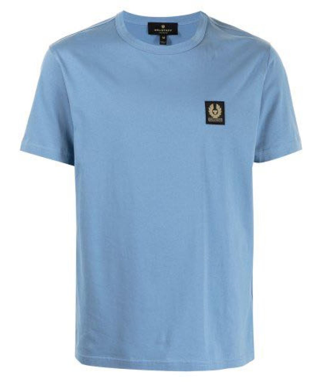 BELSTAFF Голубая хлопковая футболка, фото 6
