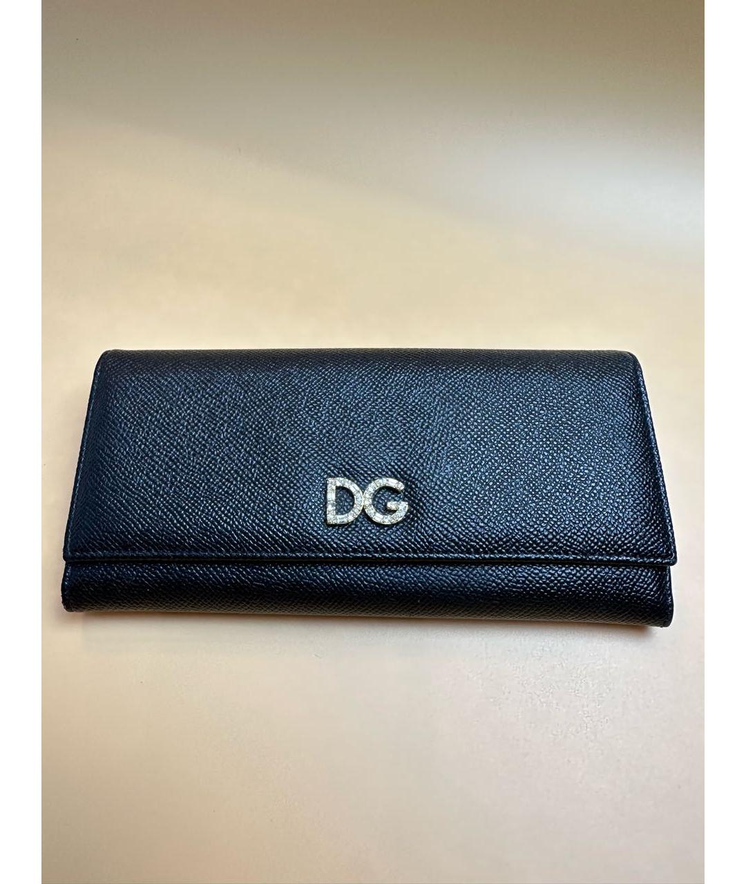 DOLCE&GABBANA Черный кожаный кошелек, фото 9