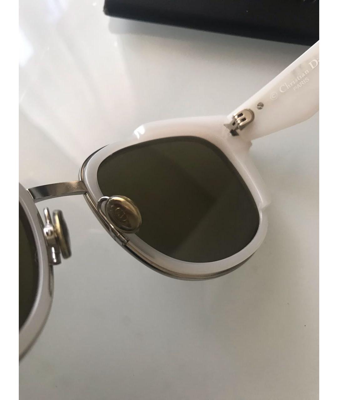 CHRISTIAN DIOR Белые пластиковые солнцезащитные очки, фото 7