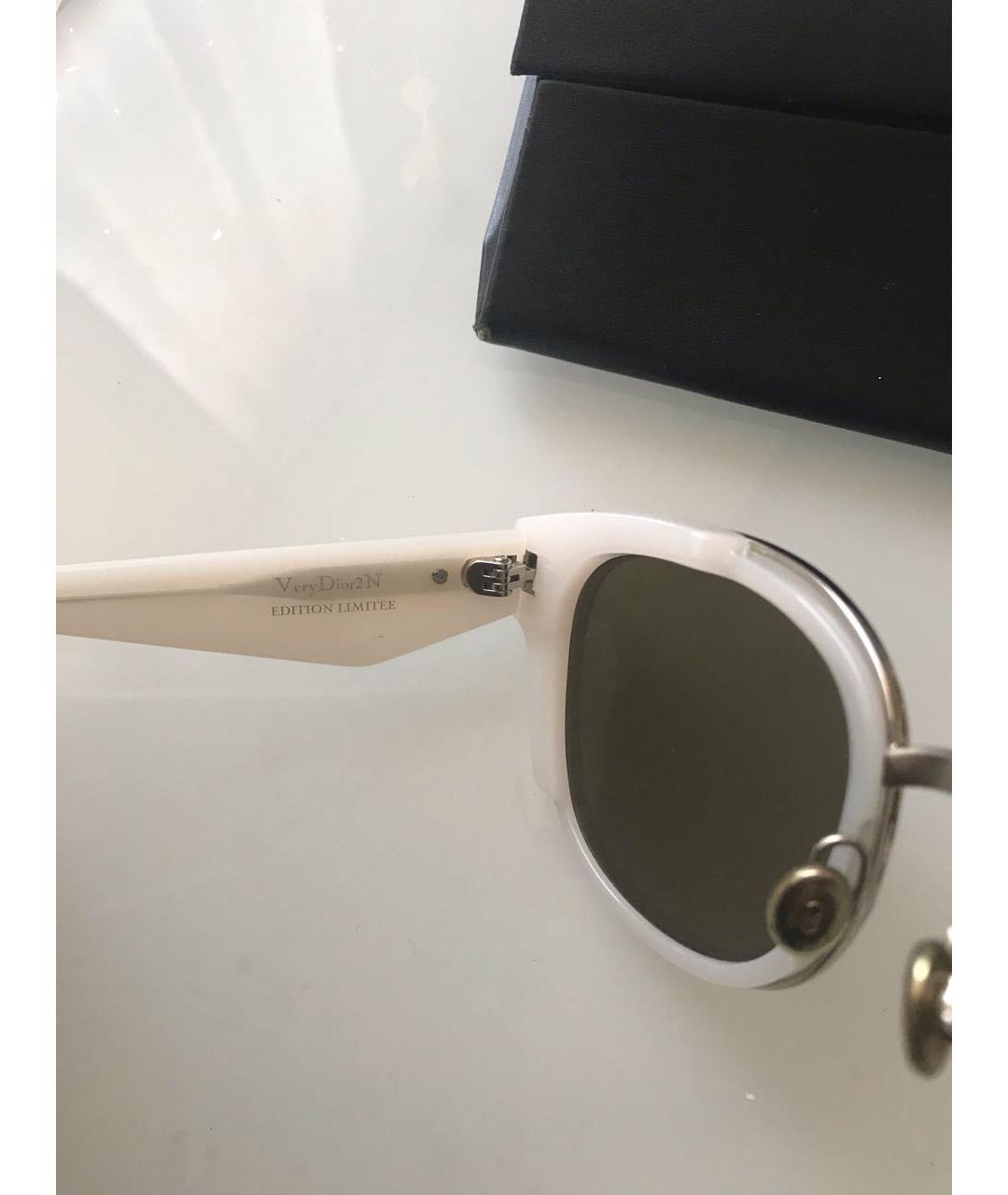 CHRISTIAN DIOR Белые пластиковые солнцезащитные очки, фото 6