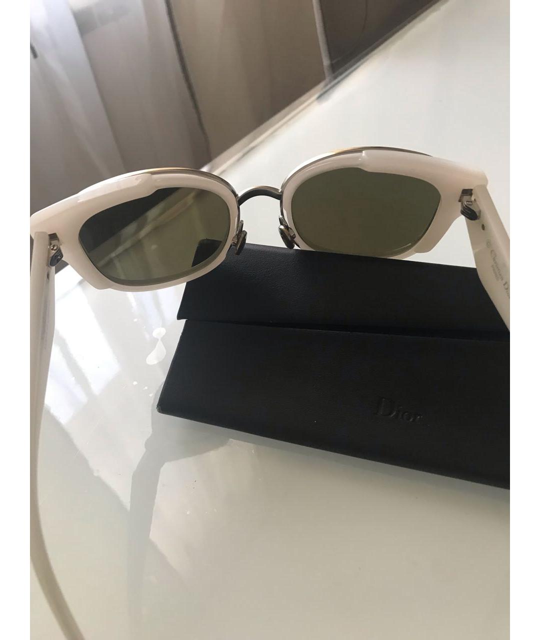 CHRISTIAN DIOR Белые пластиковые солнцезащитные очки, фото 8