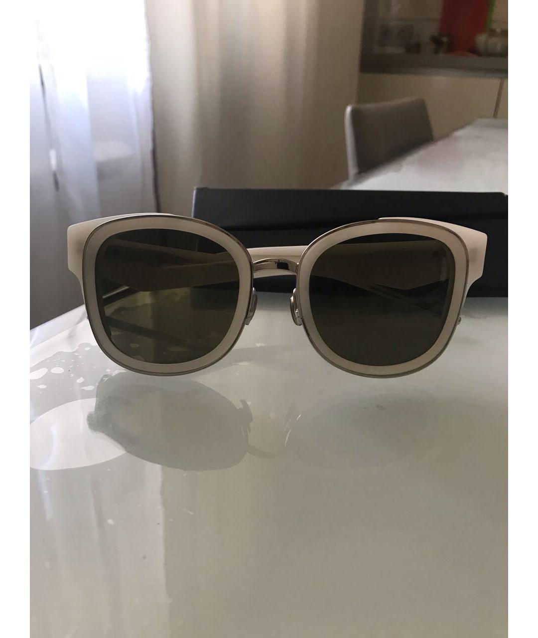 CHRISTIAN DIOR Белые пластиковые солнцезащитные очки, фото 9