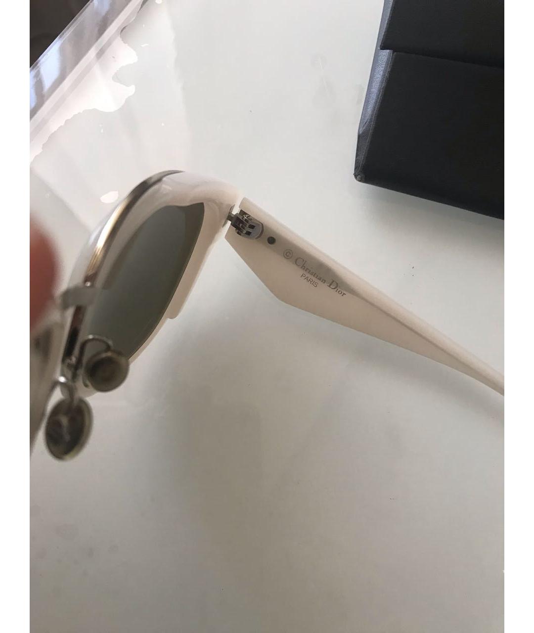 CHRISTIAN DIOR Белые пластиковые солнцезащитные очки, фото 5