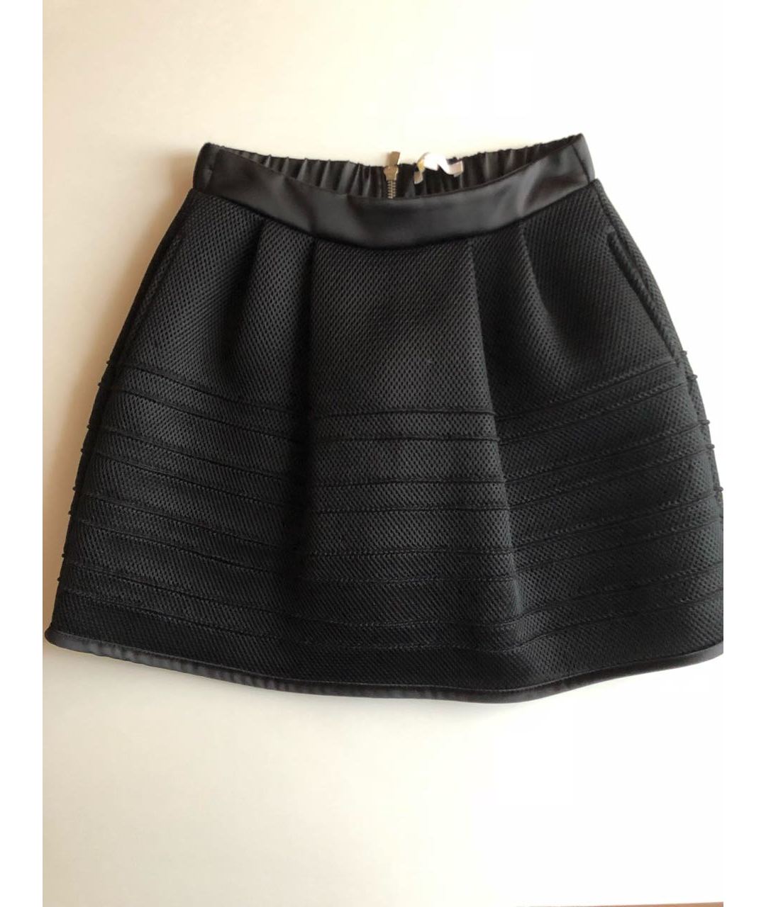 MAJE Черная полиэстеровая юбка мини, фото 3