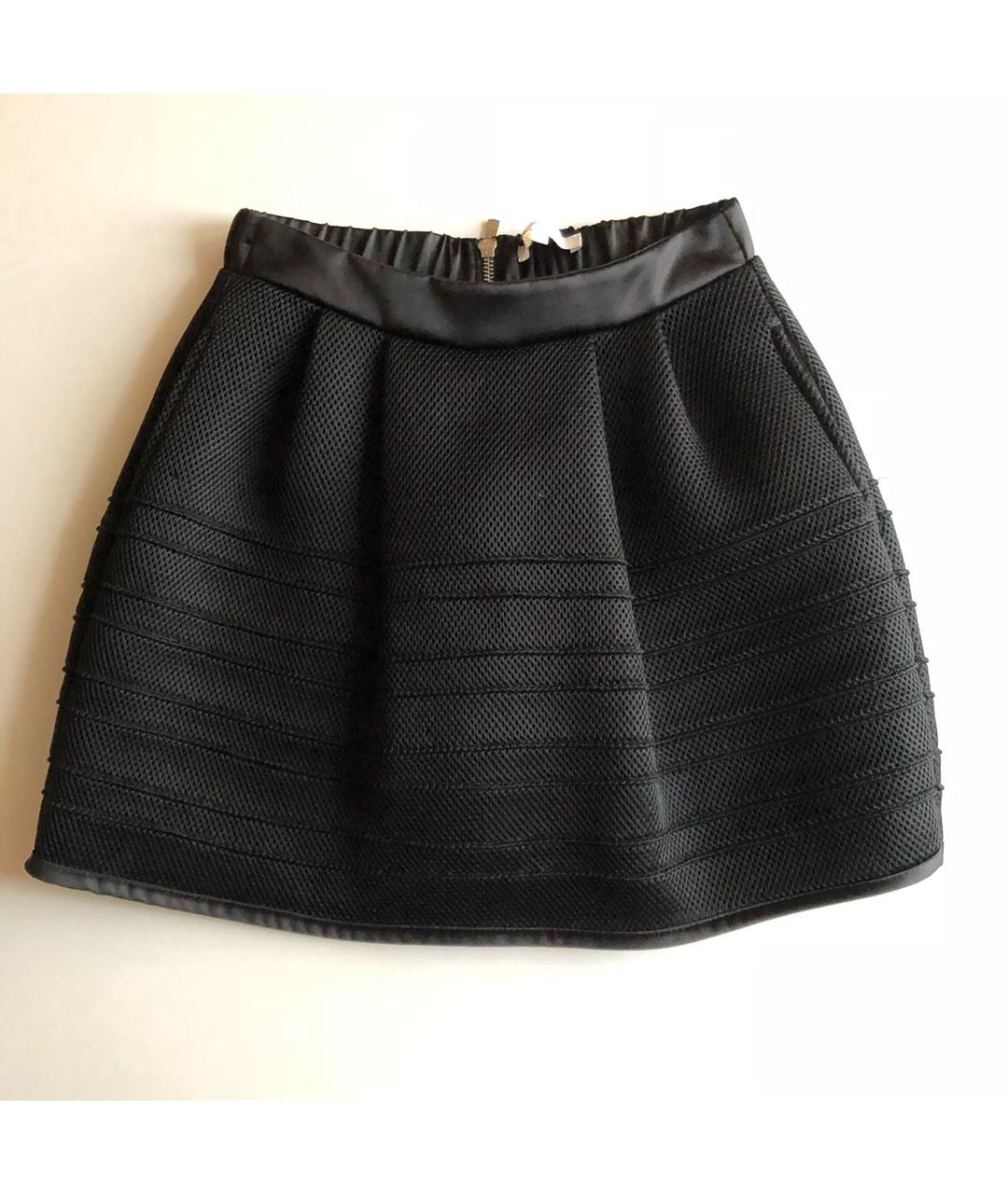 MAJE Черная полиэстеровая юбка мини, фото 2