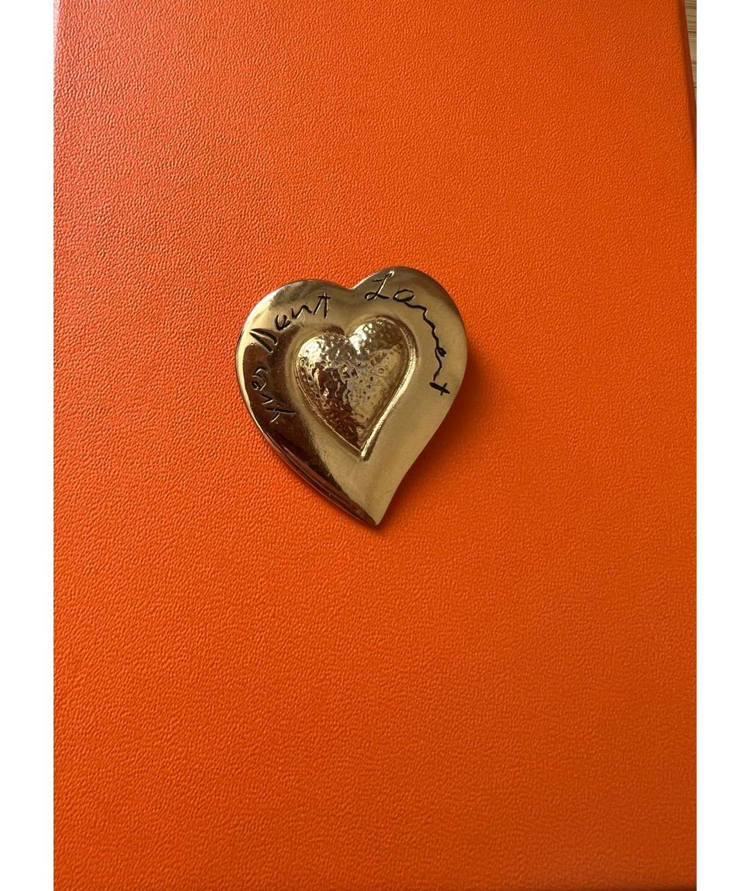 SAINT LAURENT Золотая позолоченная булавка / брошь, фото 4