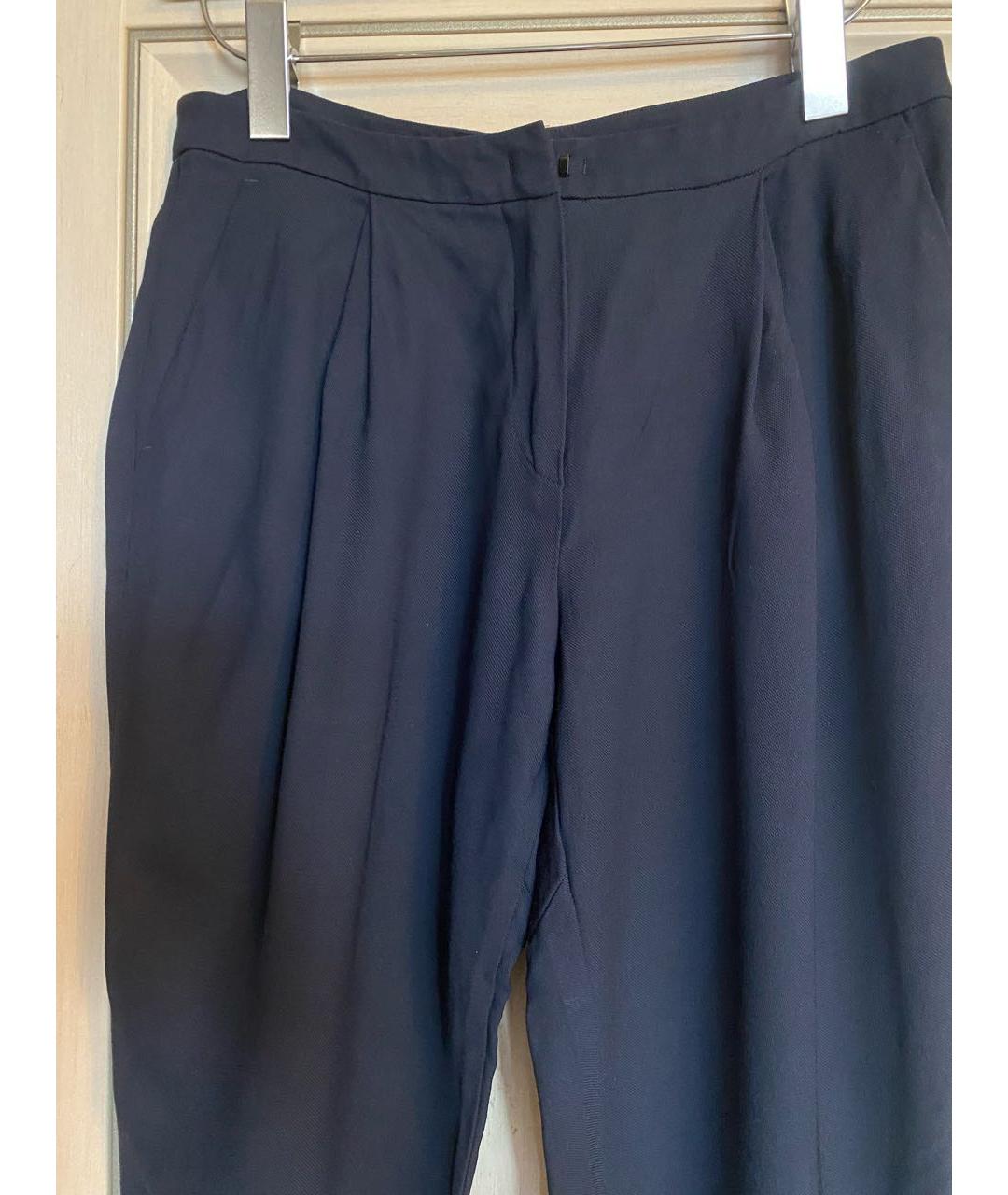 MAX&CO Темно-синие вискозные прямые брюки, фото 5