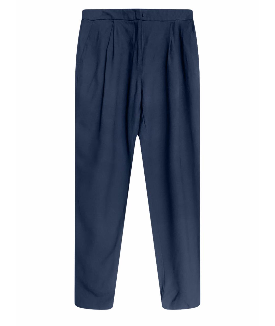 MAX&CO Темно-синие вискозные прямые брюки, фото 1