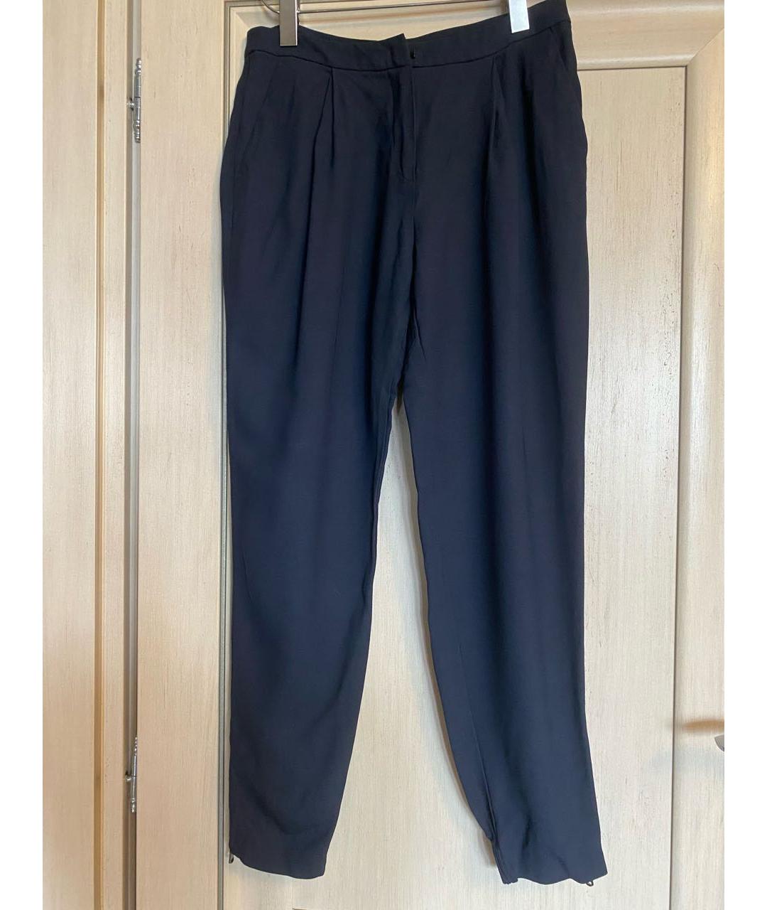 MAX&CO Темно-синие вискозные прямые брюки, фото 7