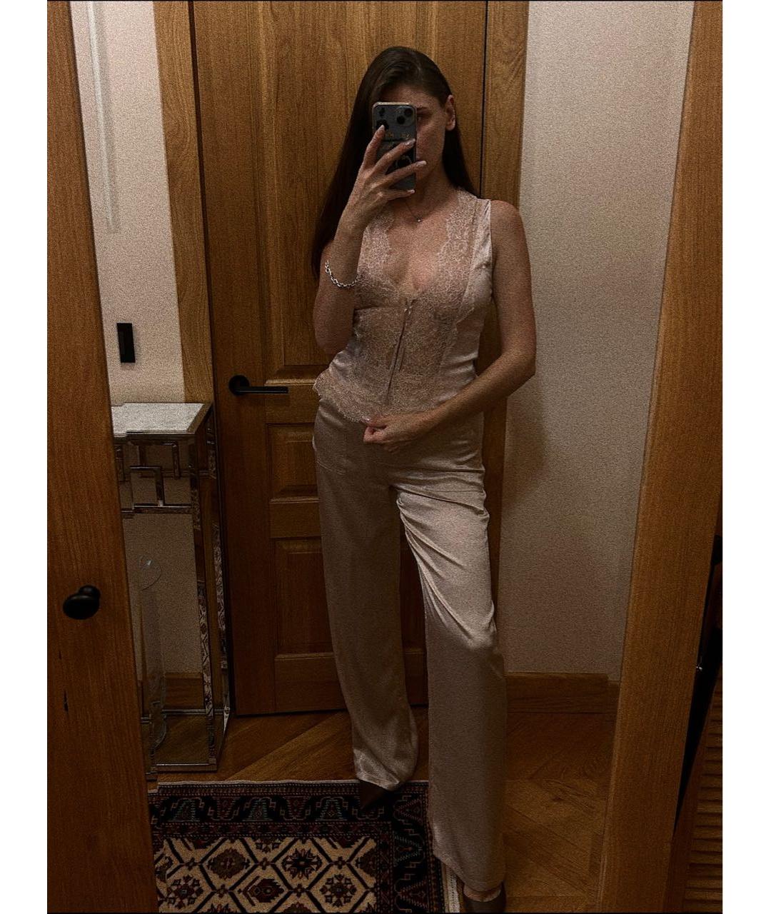 TOM FORD Розовые шелковые прямые брюки, фото 3