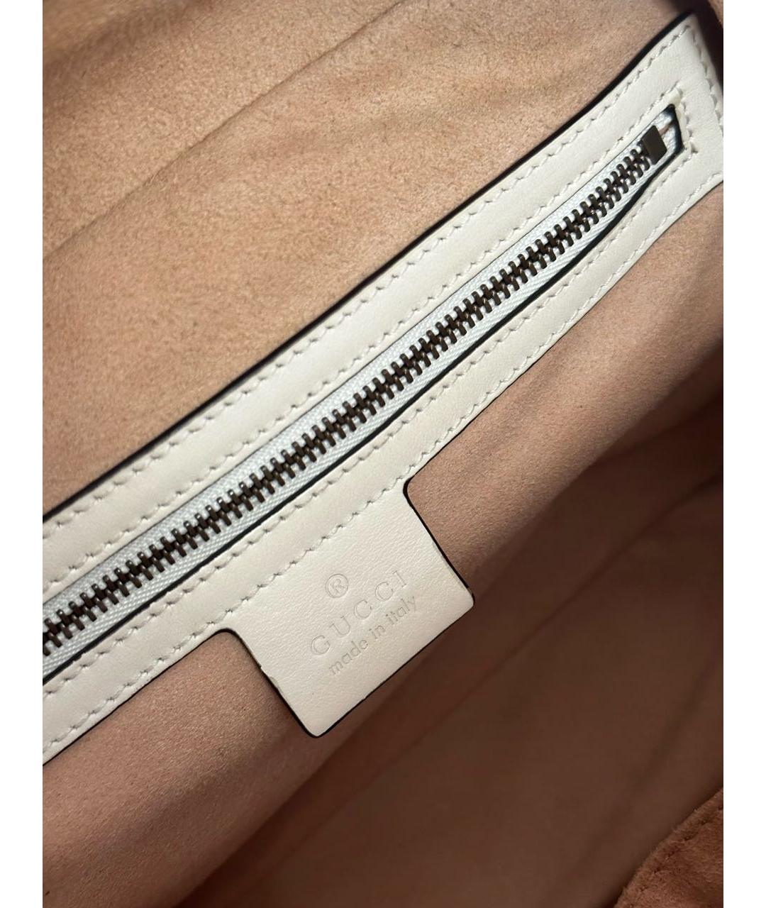 GUCCI Белая кожаная сумка через плечо, фото 5