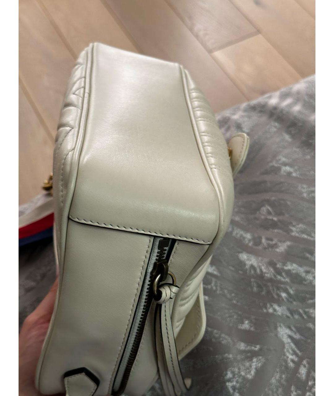 GUCCI Белая кожаная сумка через плечо, фото 7