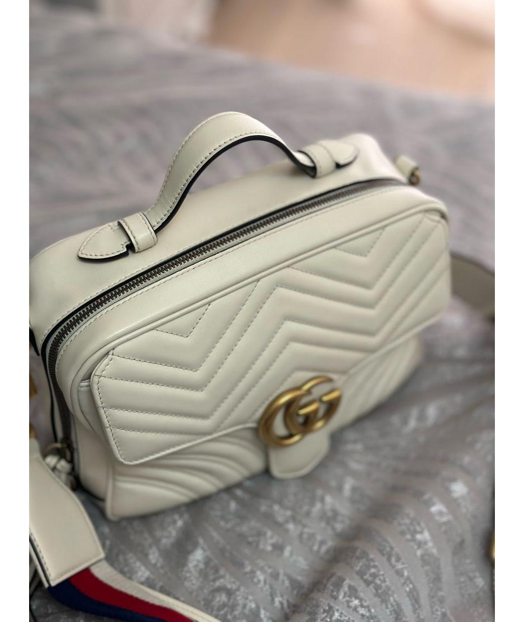 GUCCI Белая кожаная сумка через плечо, фото 2