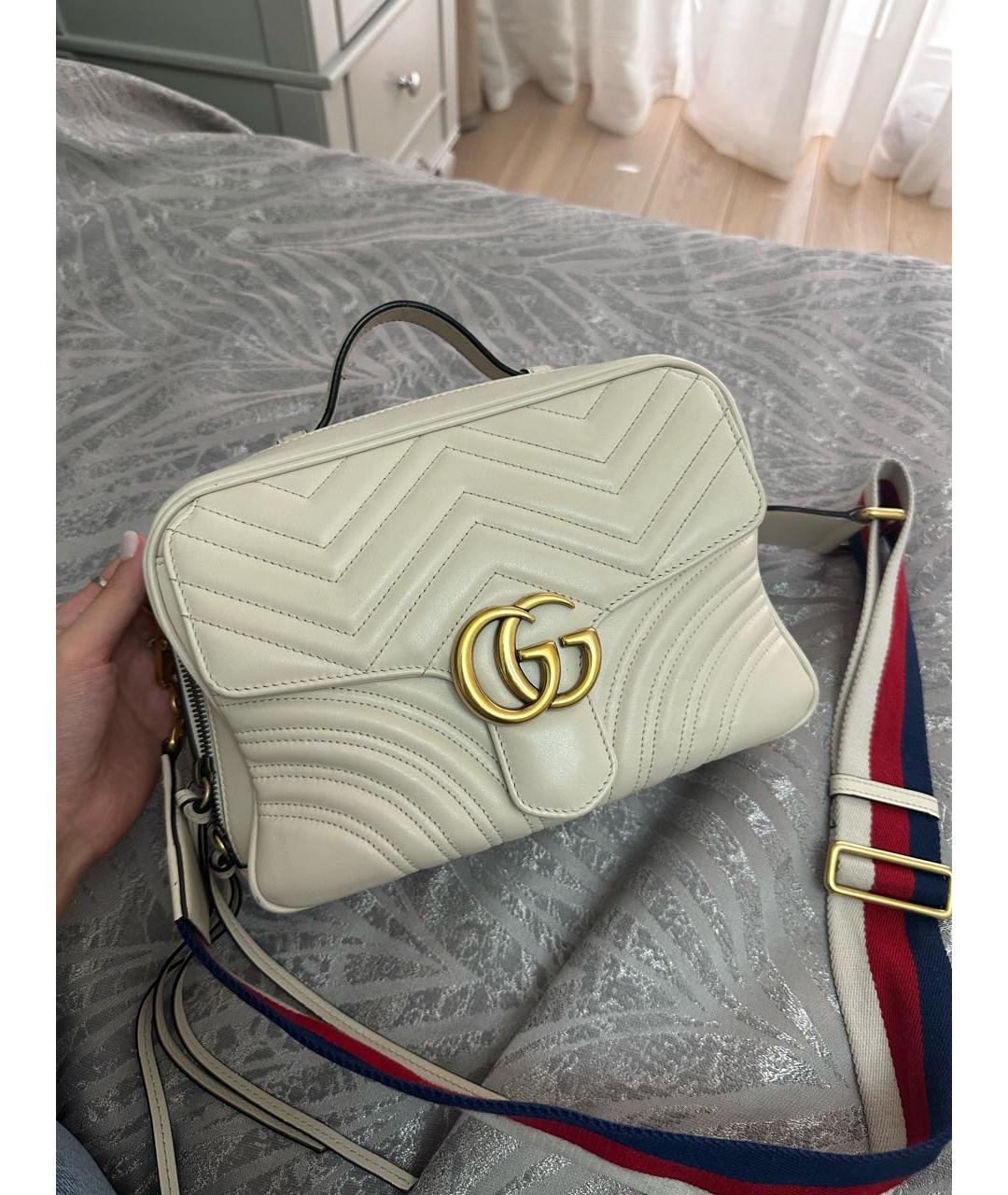 GUCCI Белая кожаная сумка через плечо, фото 3