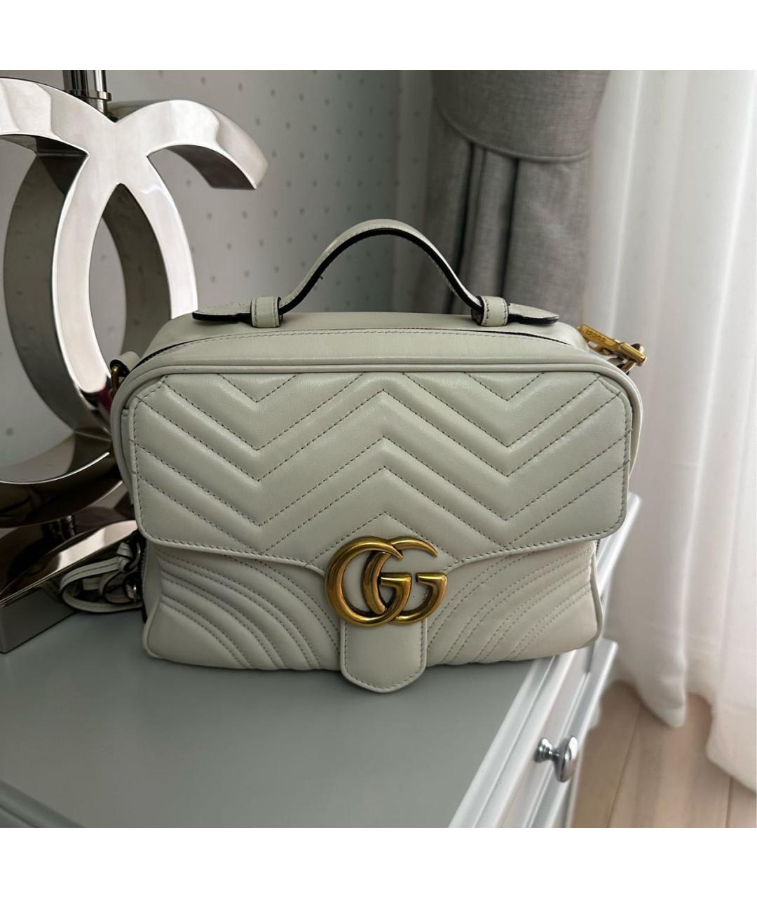 GUCCI Белая кожаная сумка через плечо, фото 9