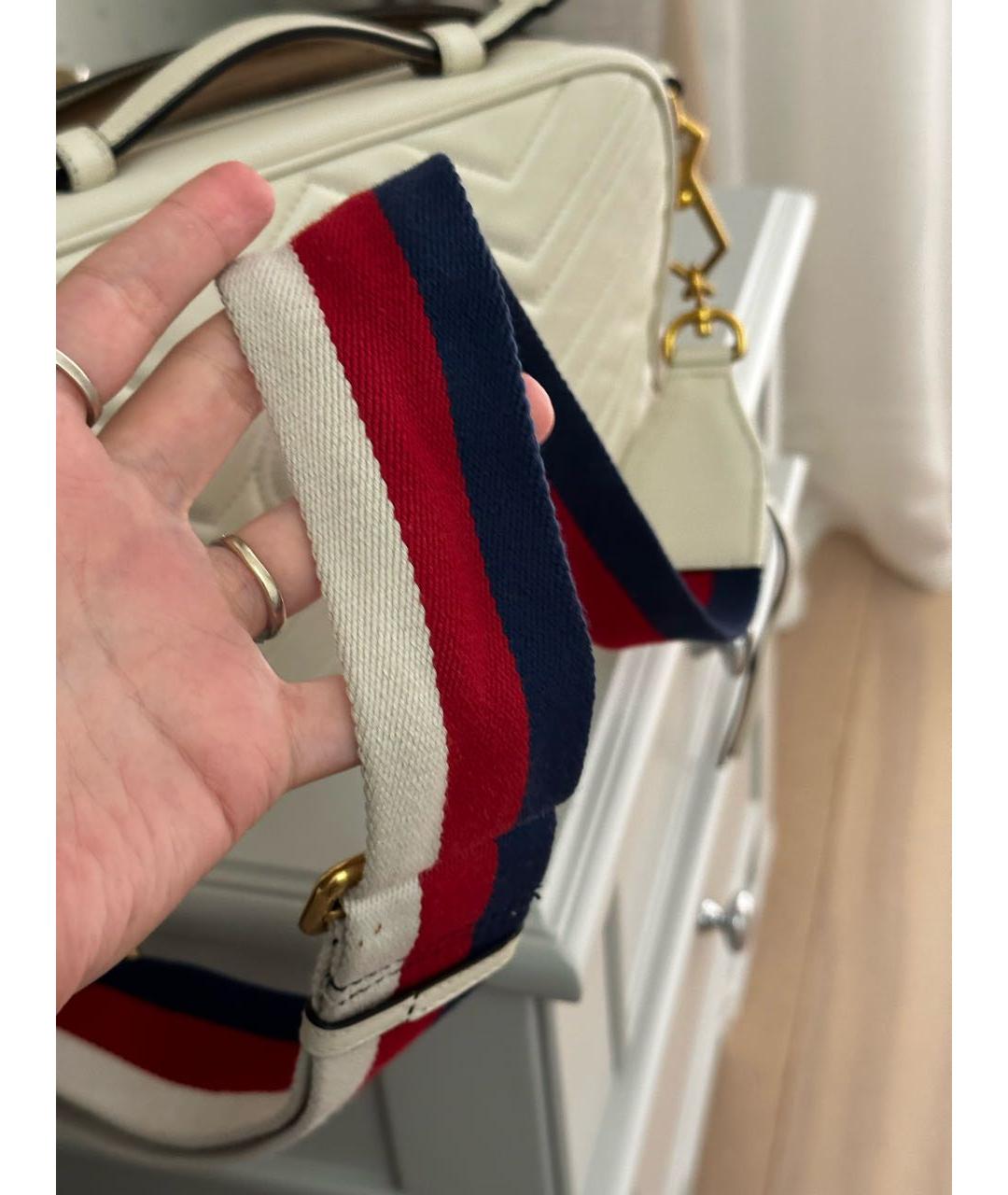 GUCCI Белая кожаная сумка через плечо, фото 8