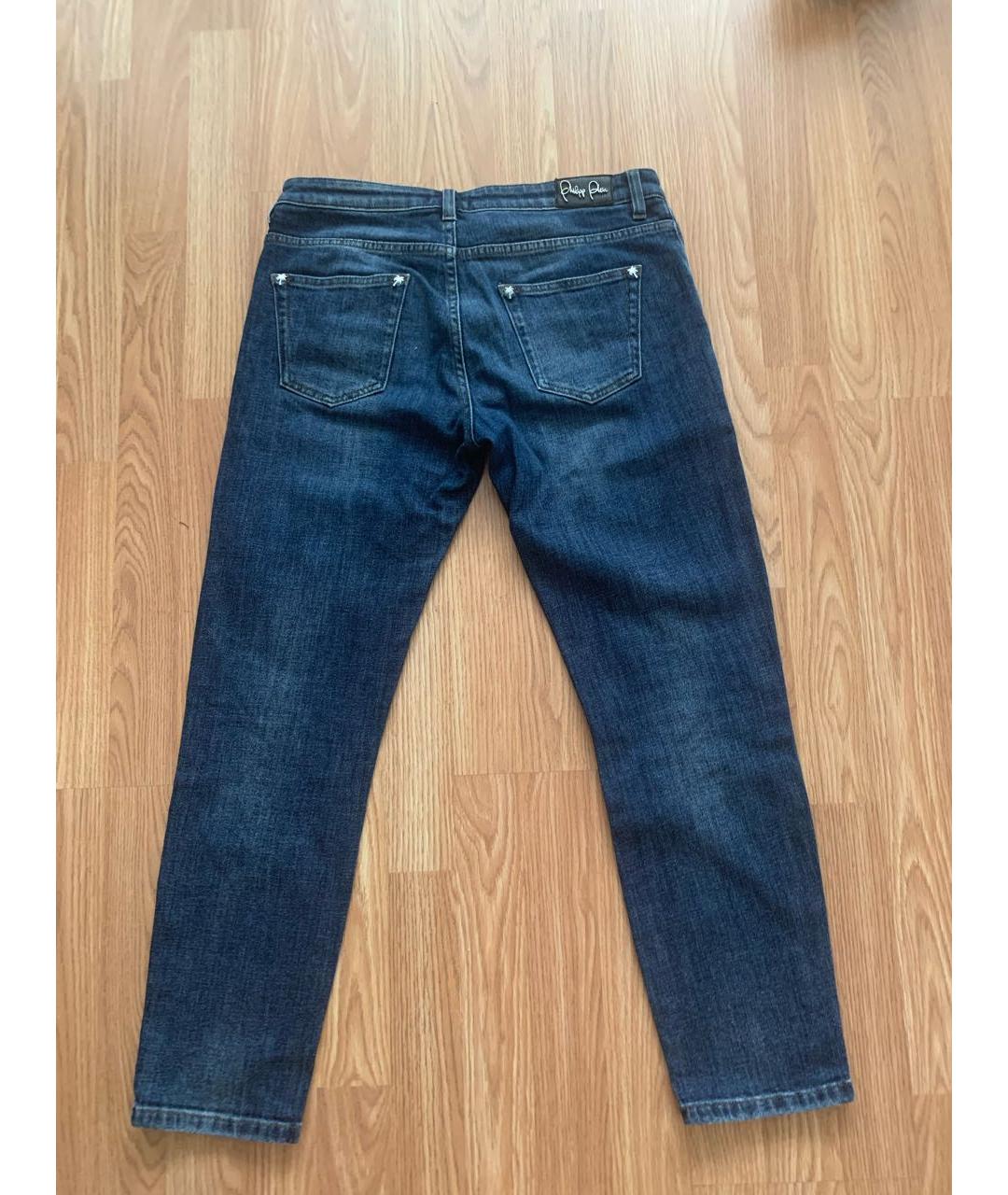 PHILIPP PLEIN Синие прямые джинсы, фото 2