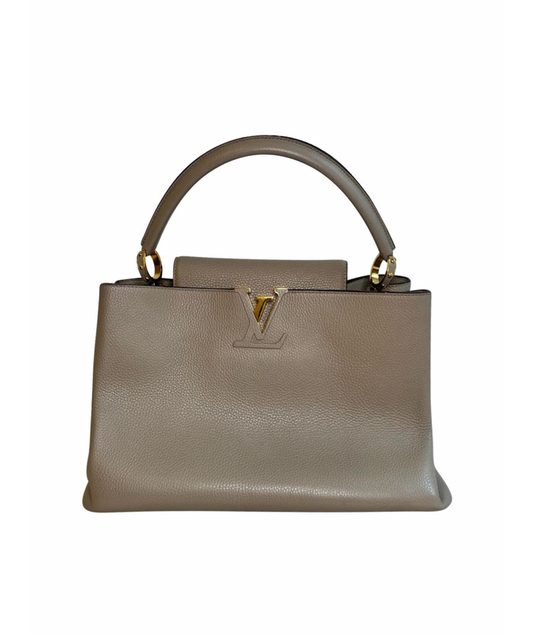 LOUIS VUITTON PRE-OWNED Серая кожаная сумка тоут, фото 1