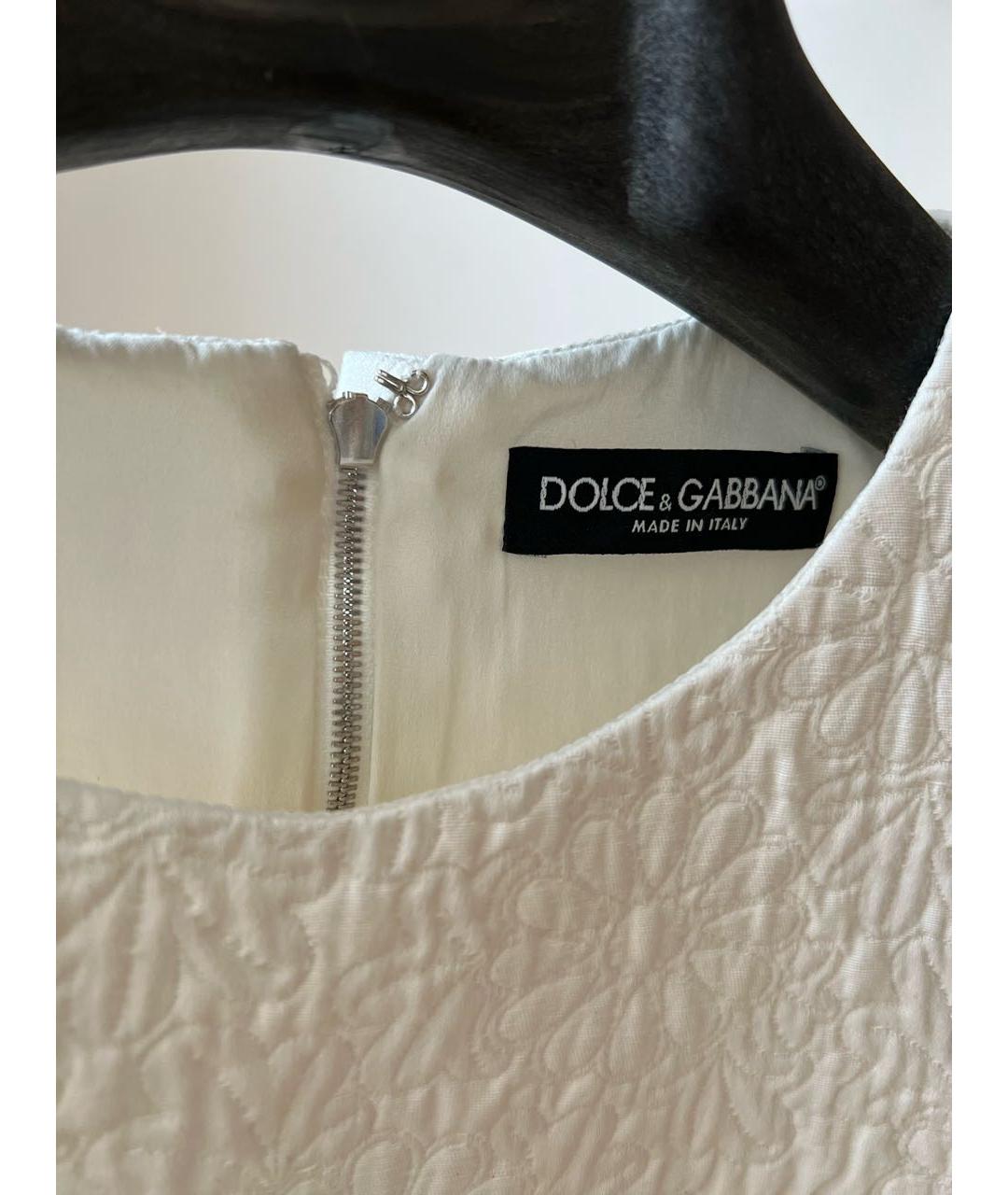 DOLCE&GABBANA Белое хлопковое повседневное платье, фото 3