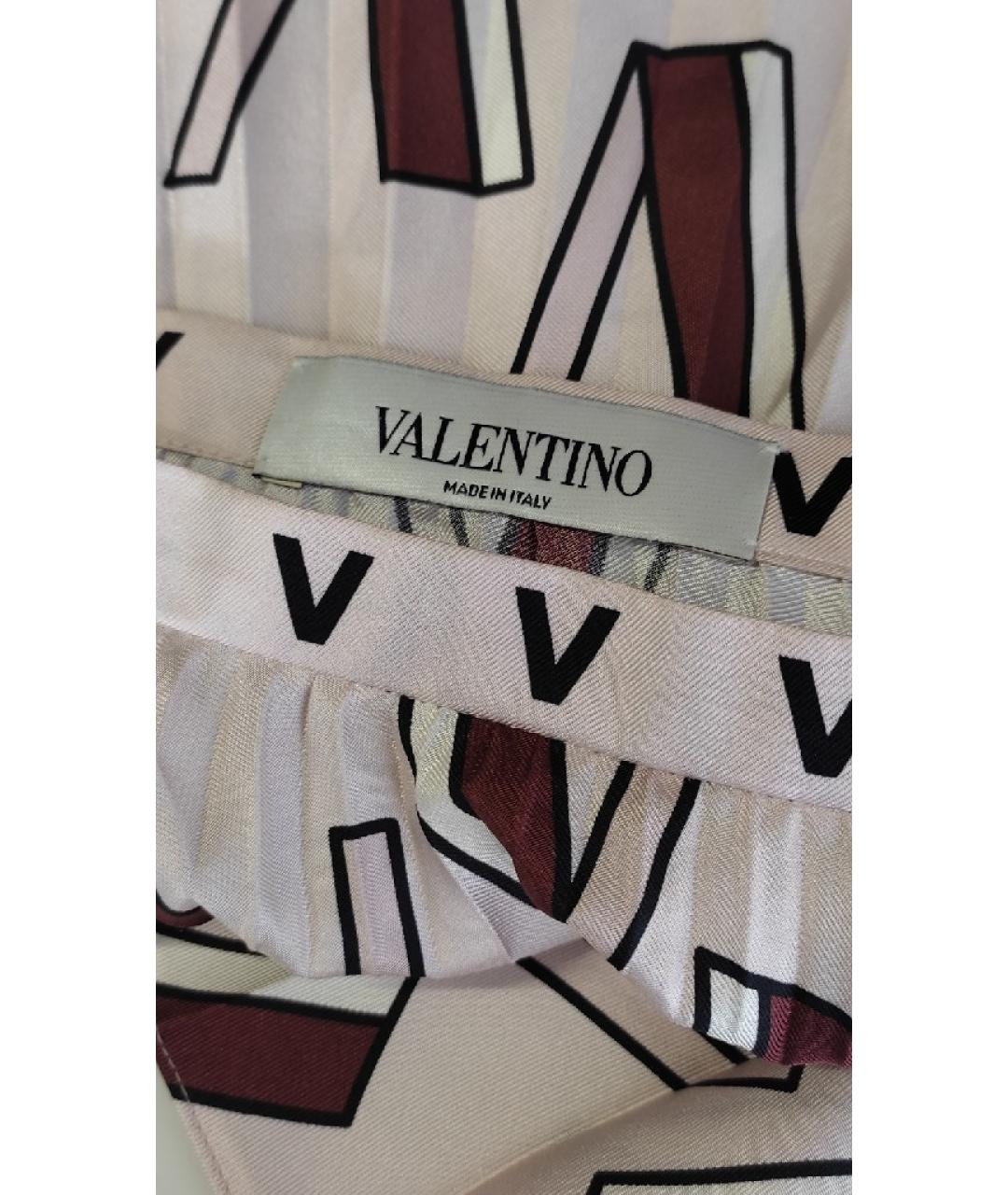 VALENTINO Розовая шелковая юбка миди, фото 3