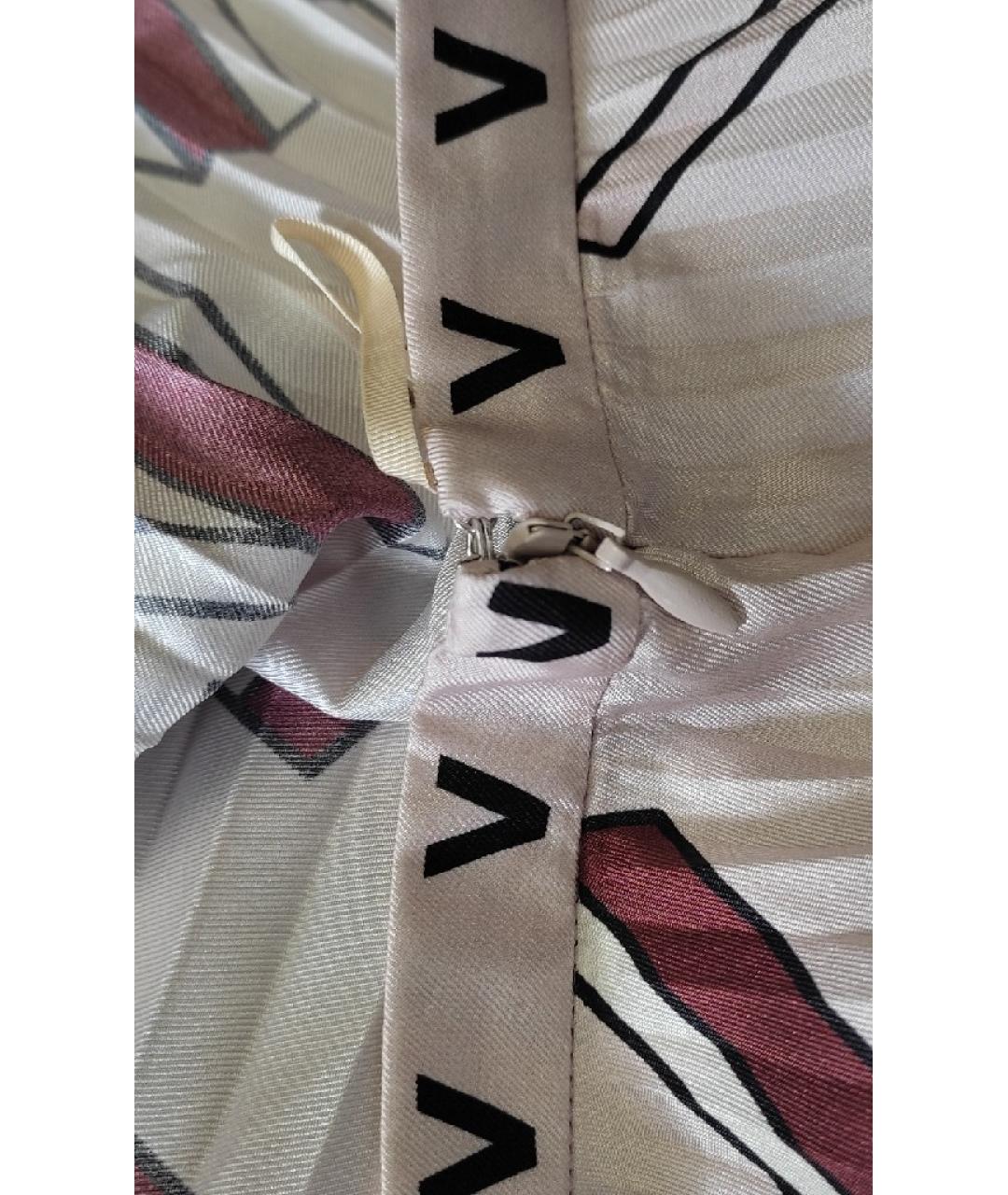 VALENTINO Розовая шелковая юбка миди, фото 4