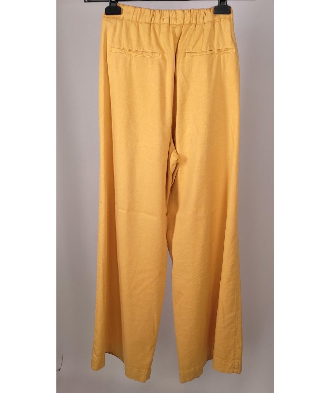 EREDA Желтые льняные прямые брюки, фото 2