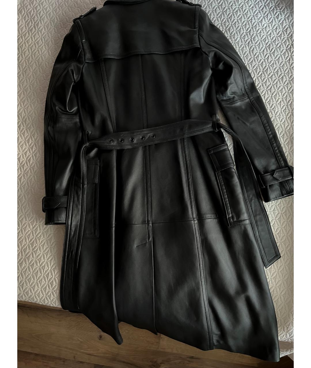 MICHAEL MICHAEL KORS Черный кожаный тренч/плащ, фото 5