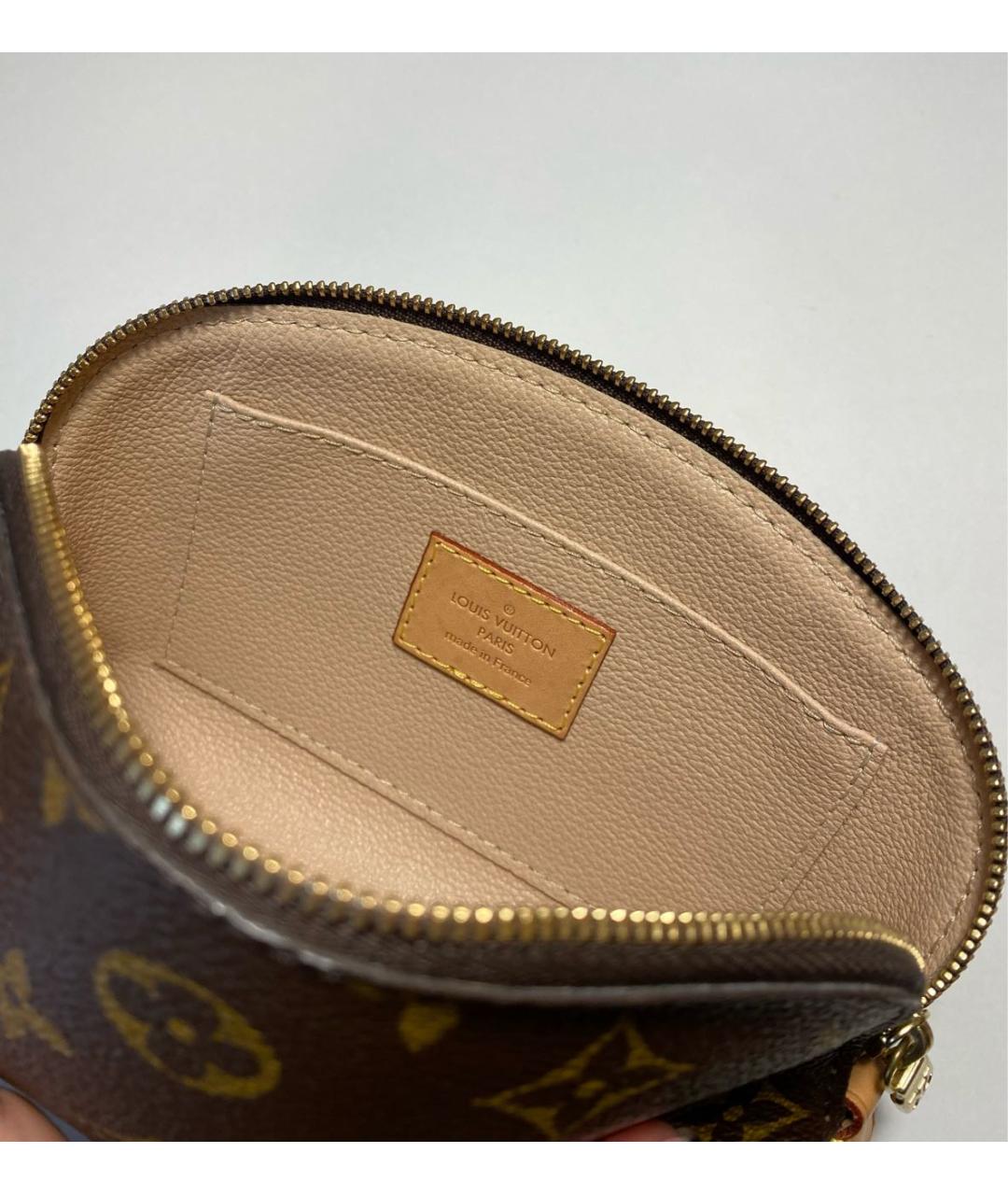 LOUIS VUITTON Коричневая косметичка из искусственной кожи, фото 4