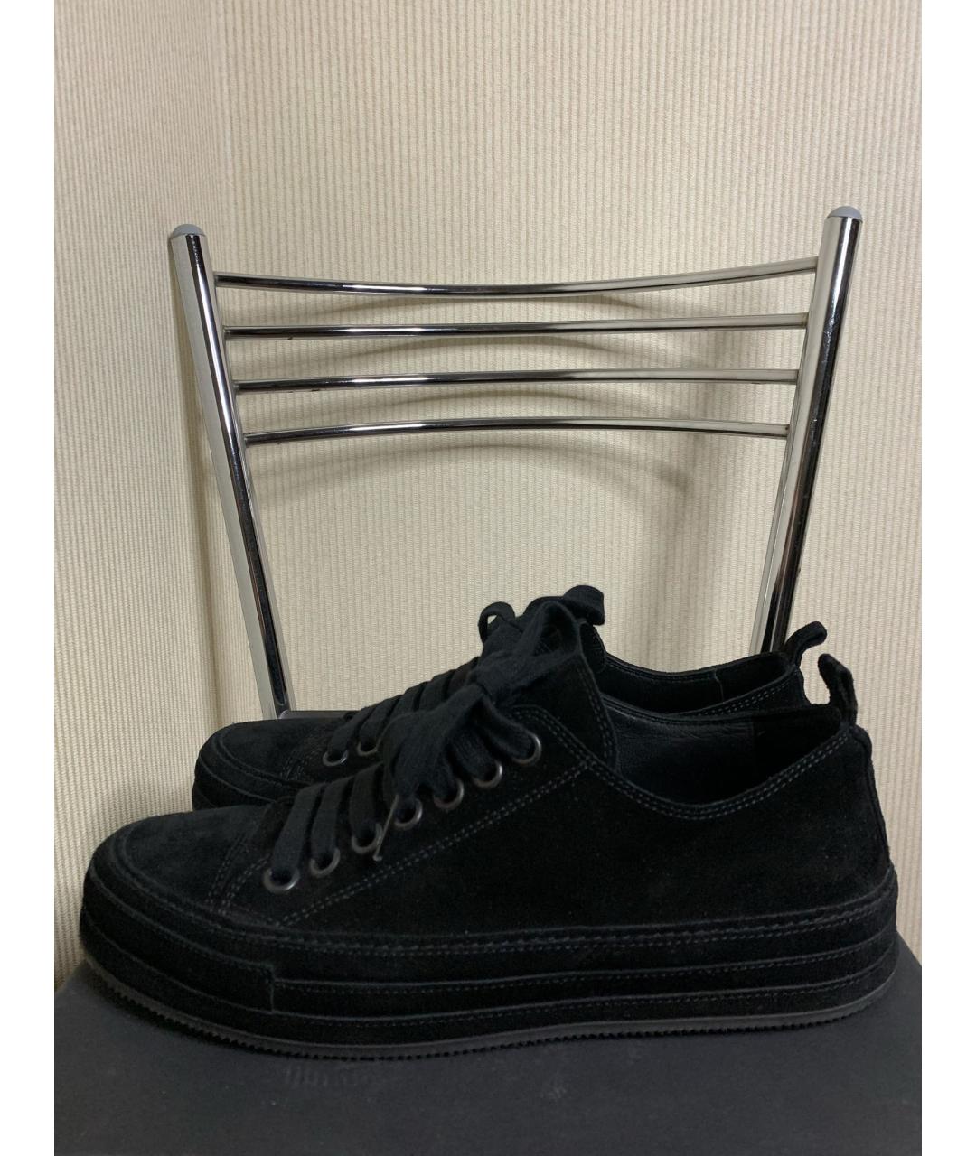 ANN DEMEULEMEESTER Черные замшевые низкие кроссовки / кеды, фото 4