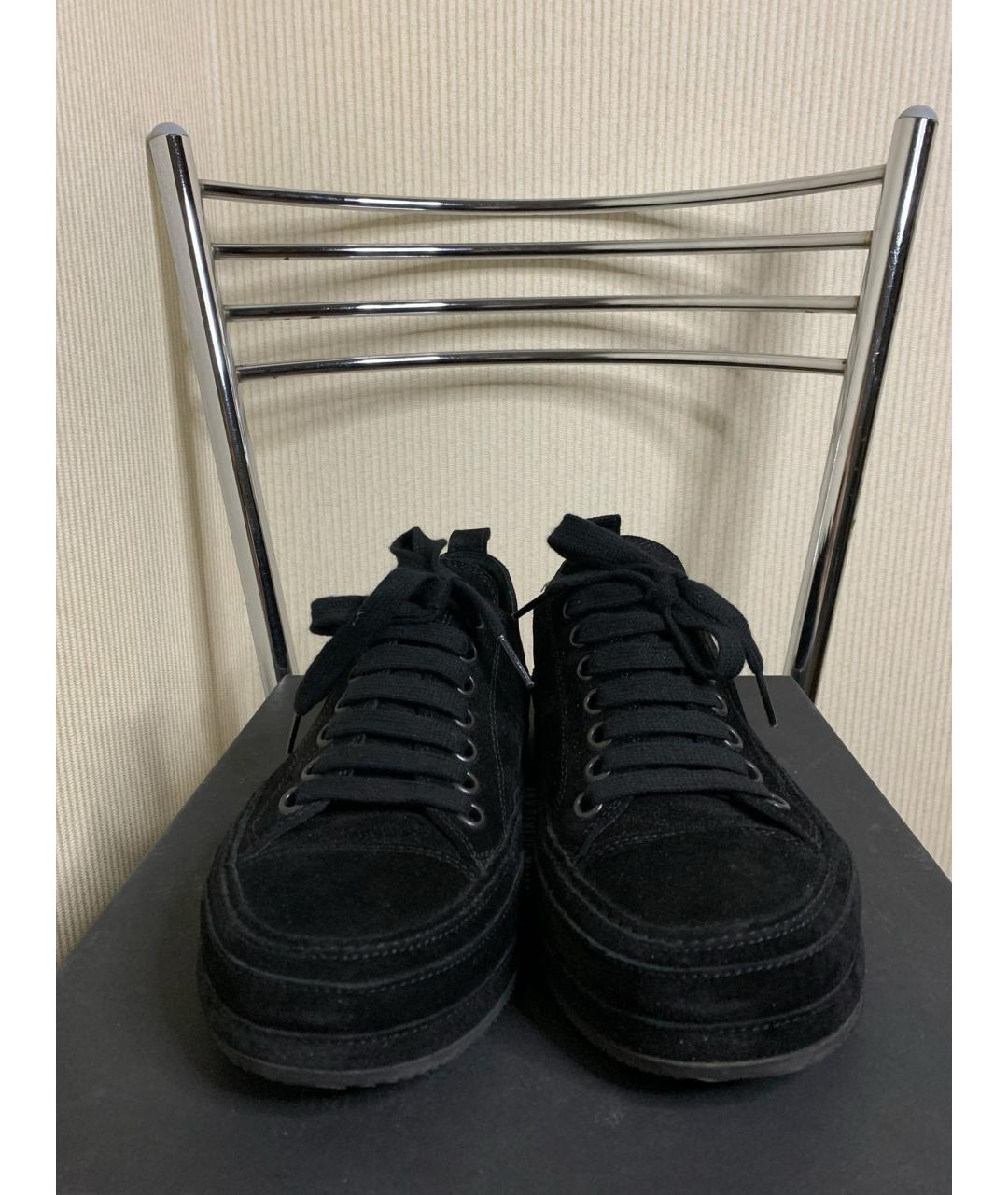 ANN DEMEULEMEESTER Черные замшевые низкие кроссовки / кеды, фото 2