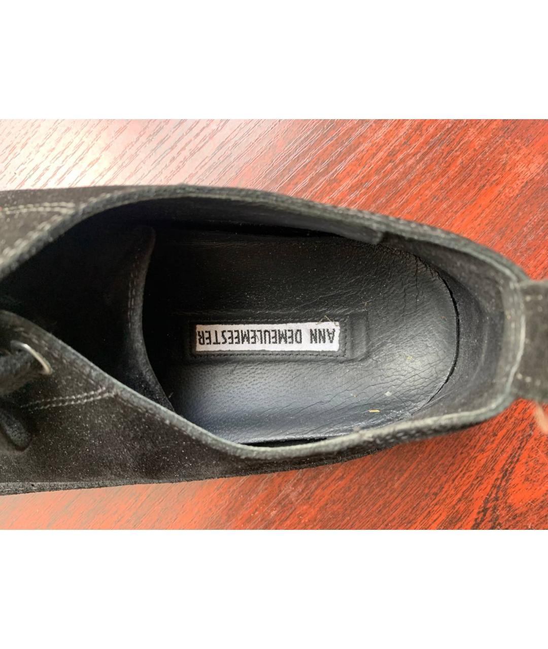 ANN DEMEULEMEESTER Черные замшевые низкие кроссовки / кеды, фото 7