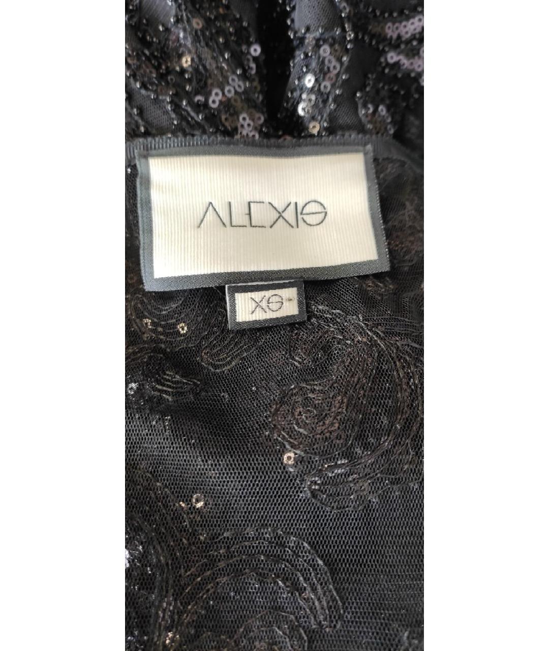 ALEXIS Черное полиэстеровое коктейльное платье, фото 8