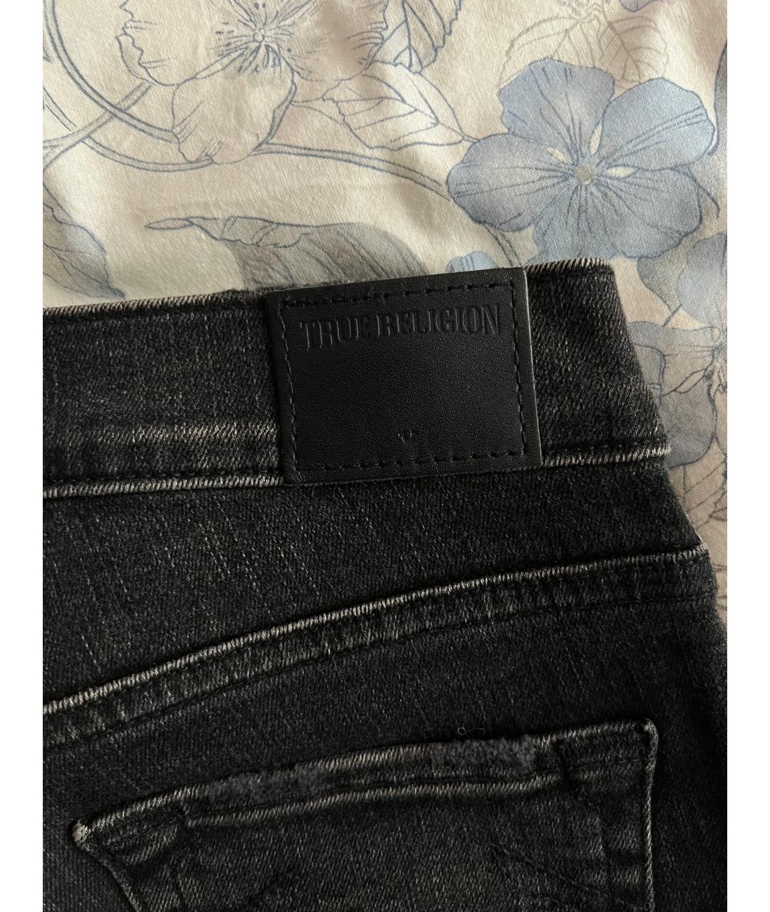 TRUE RELIGION Серые хлопко-эластановые джинсы слим, фото 3