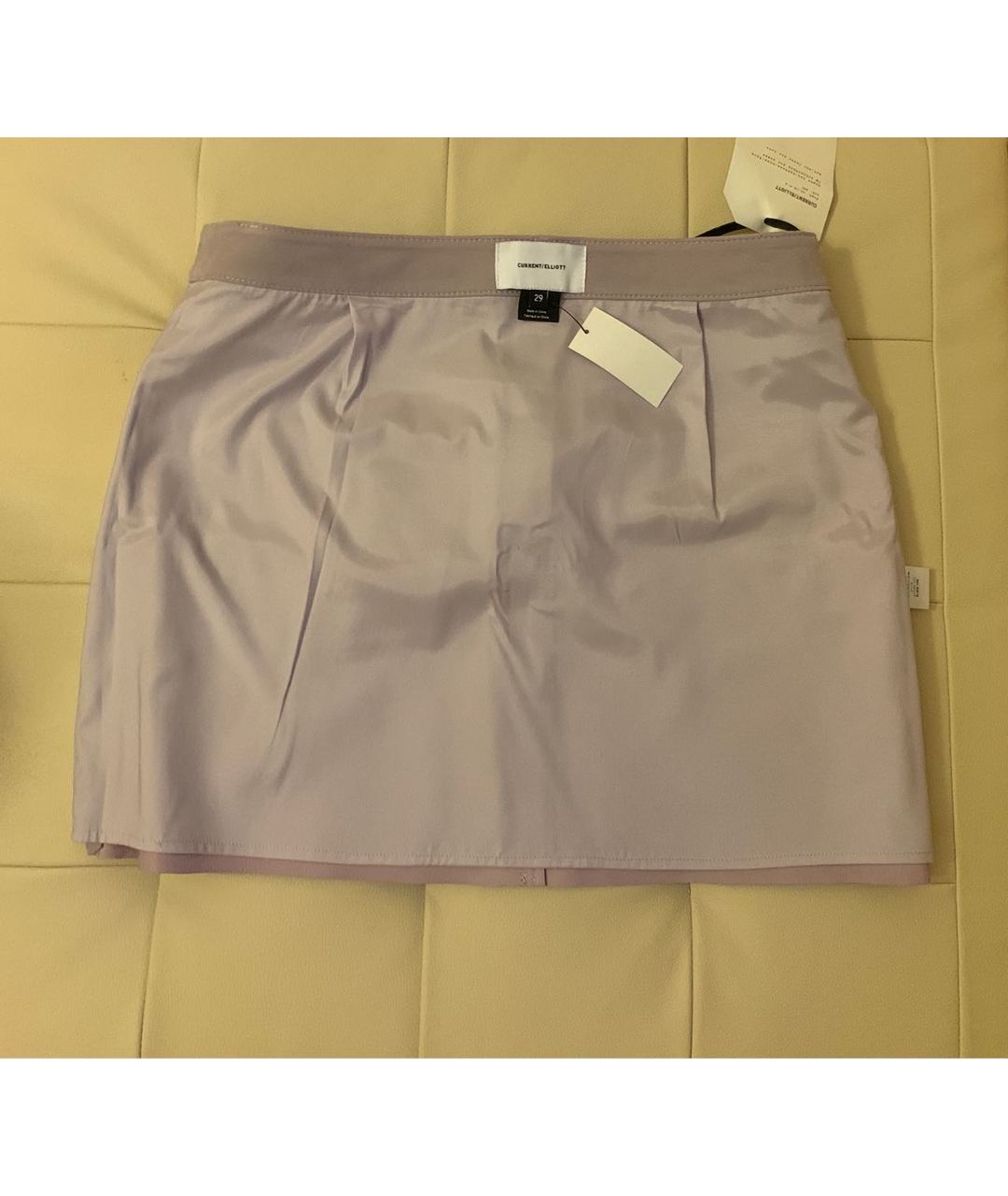 CURRENT/ELLIOTT Фиолетовая кожаная юбка мини, фото 7