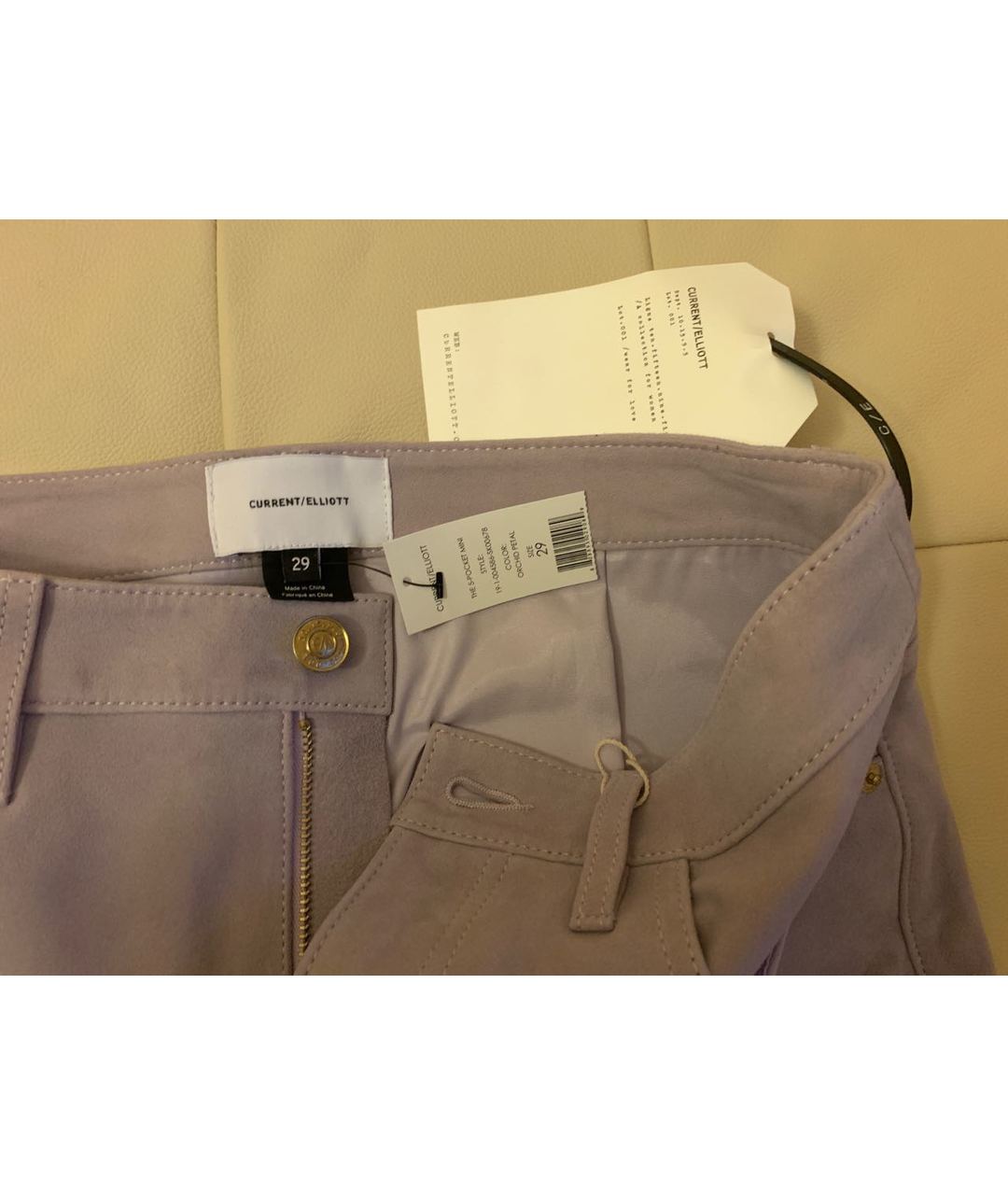 CURRENT/ELLIOTT Фиолетовая кожаная юбка мини, фото 8