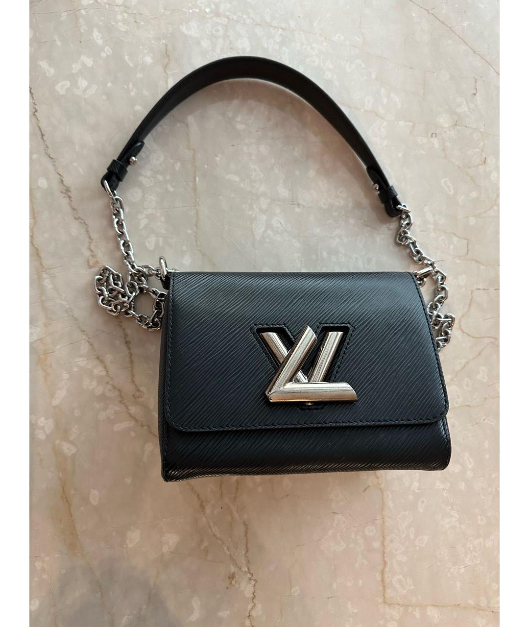 LOUIS VUITTON Черная кожаная сумка через плечо, фото 2