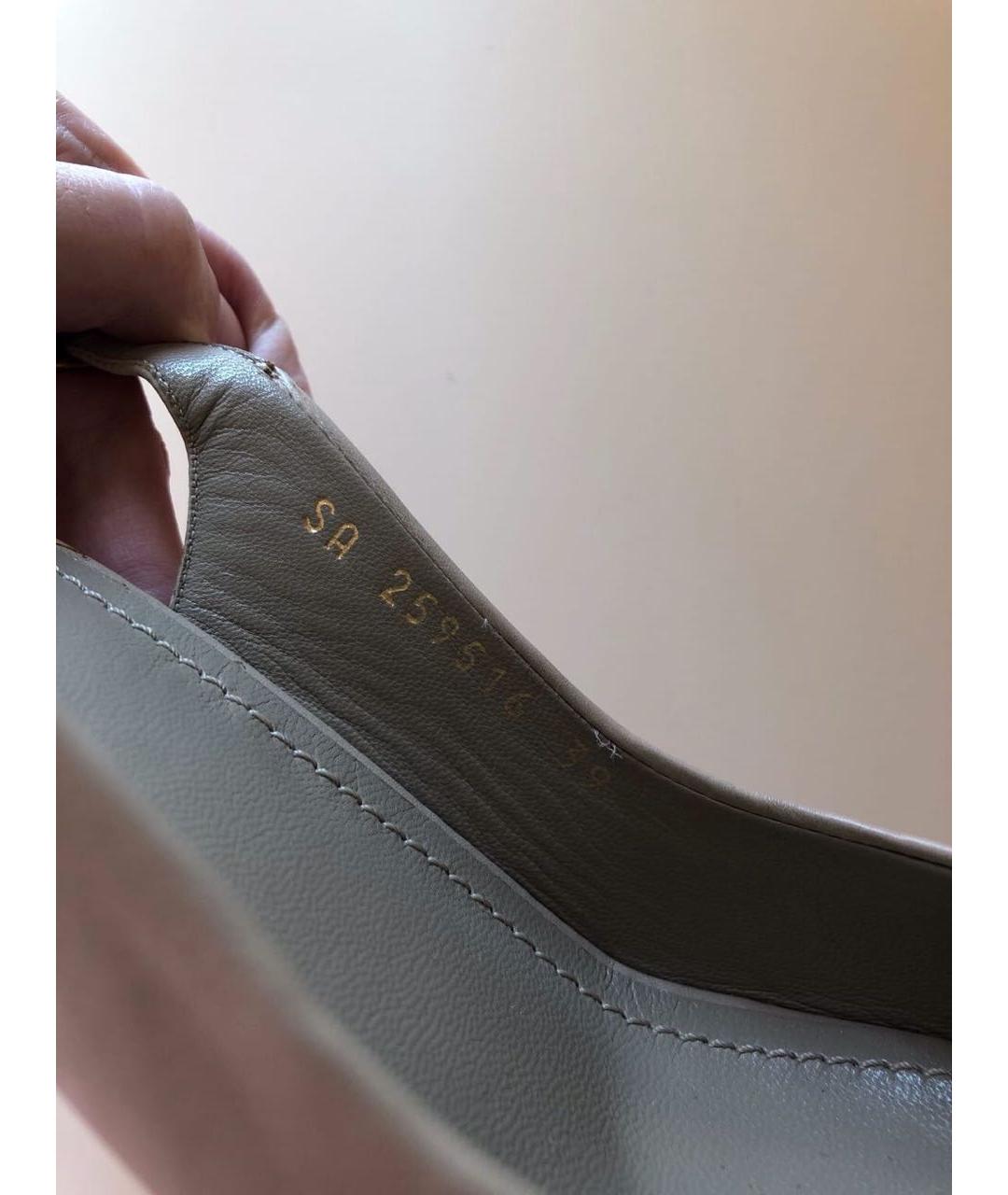 YVES SAINT LAURENT VINTAGE Серые кожаные босоножки, фото 4
