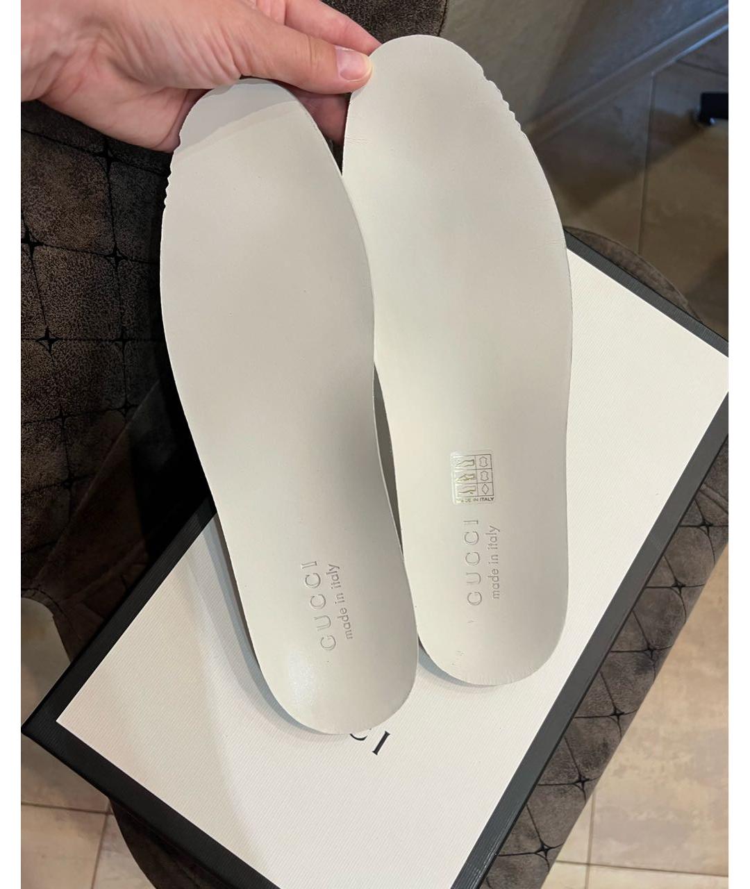 GUCCI Зеленые кожаные низкие кроссовки / кеды, фото 7