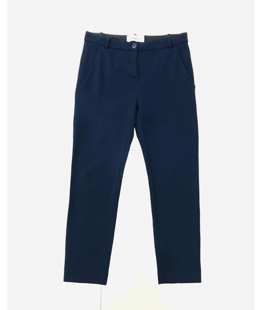 PINKO Синие вискозные брюки узкие, фото 9