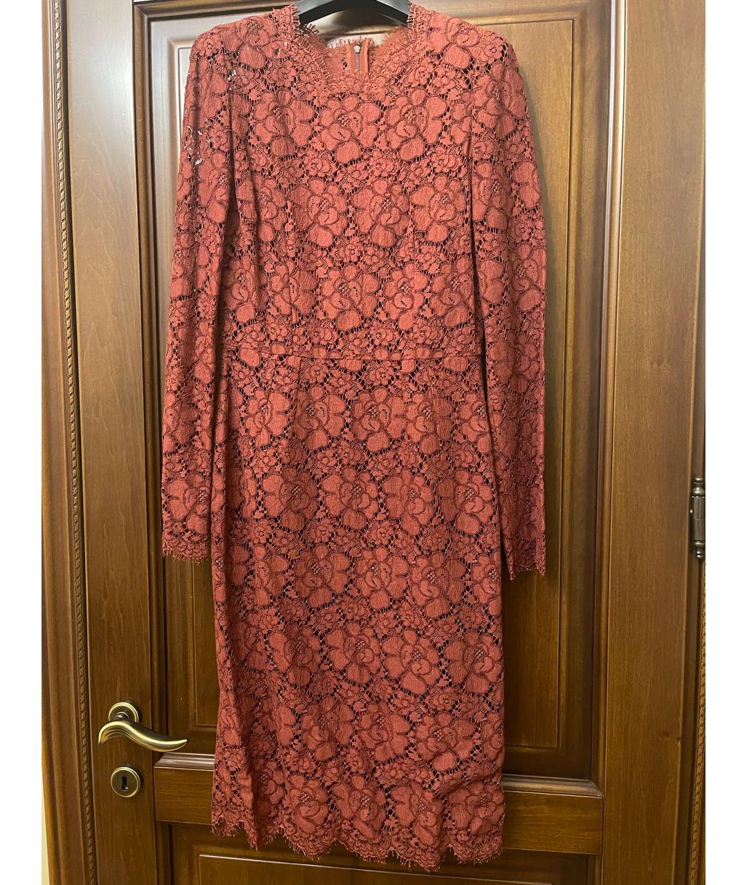 DOLCE&GABBANA Коралловое кружевное вечернее платье, фото 7