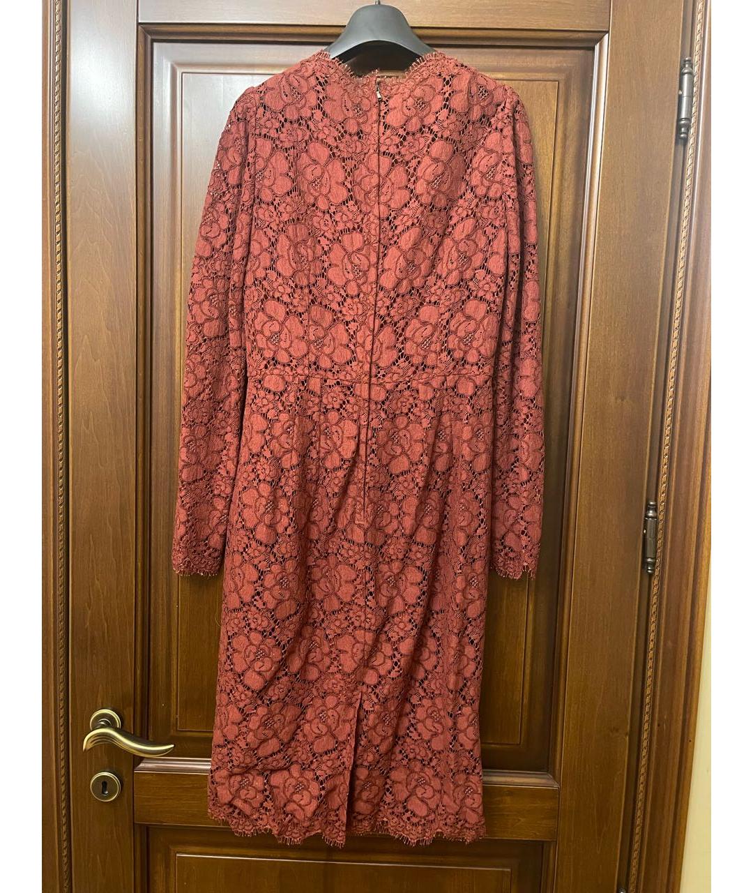 DOLCE&GABBANA Коралловое кружевное вечернее платье, фото 2