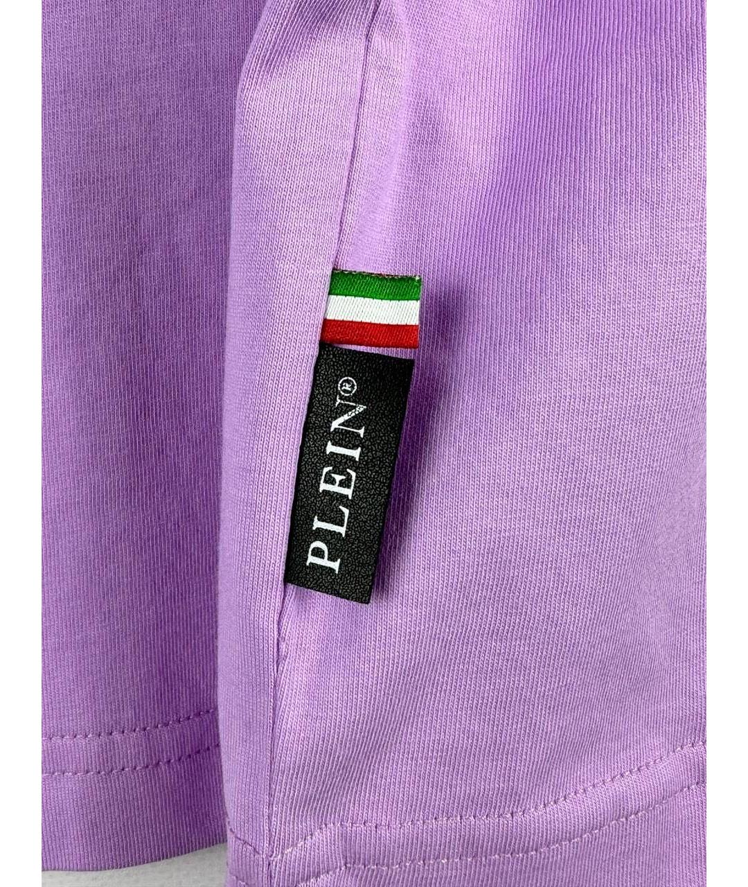 PHILIPP PLEIN Фиолетовая хлопковая футболка, фото 7