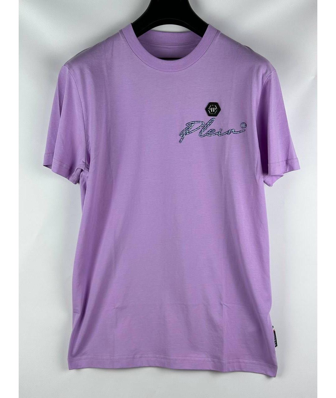 PHILIPP PLEIN Фиолетовая хлопковая футболка, фото 8