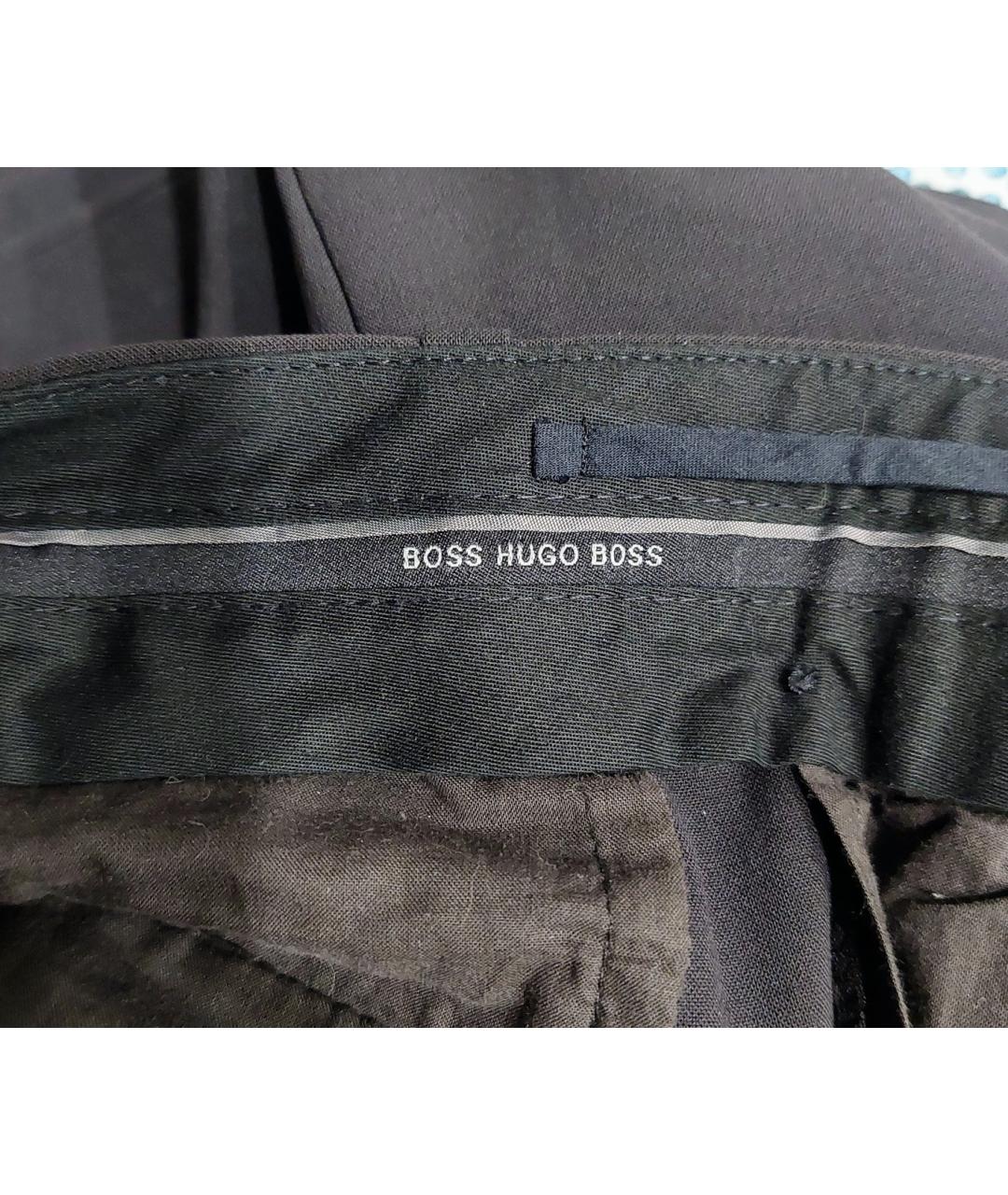 HUGO BOSS Черные шерстяные прямые брюки, фото 3