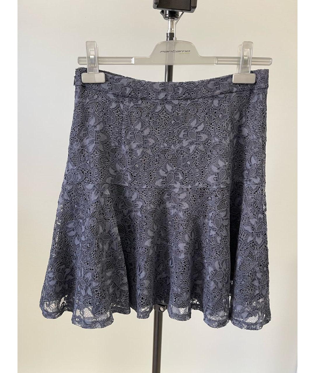 TRUSSARDI JEANS Темно-синяя вискозная юбка мини, фото 8