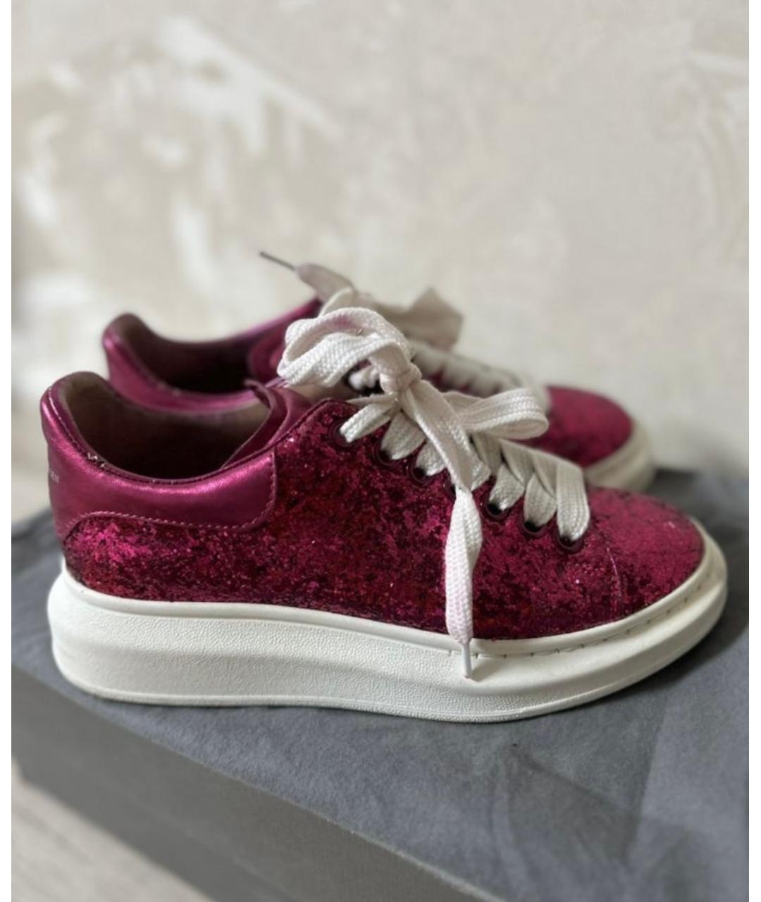 ALEXANDER MCQUEEN Розовые кожаные кеды, фото 5